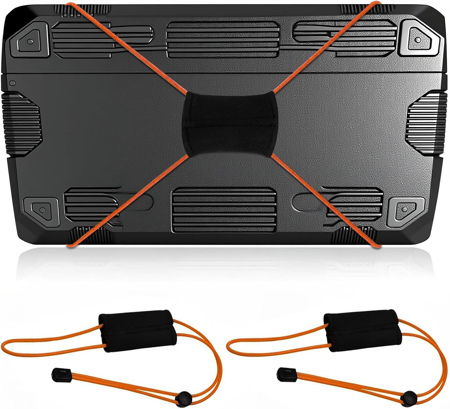 2 Pack Fish Finder Cover Straps – Adjustable Bungee Graph Cover Secure Strap for Travel, Keeps Fishing Graph Screen Covers in Place, Fits Up to 18" - Orange