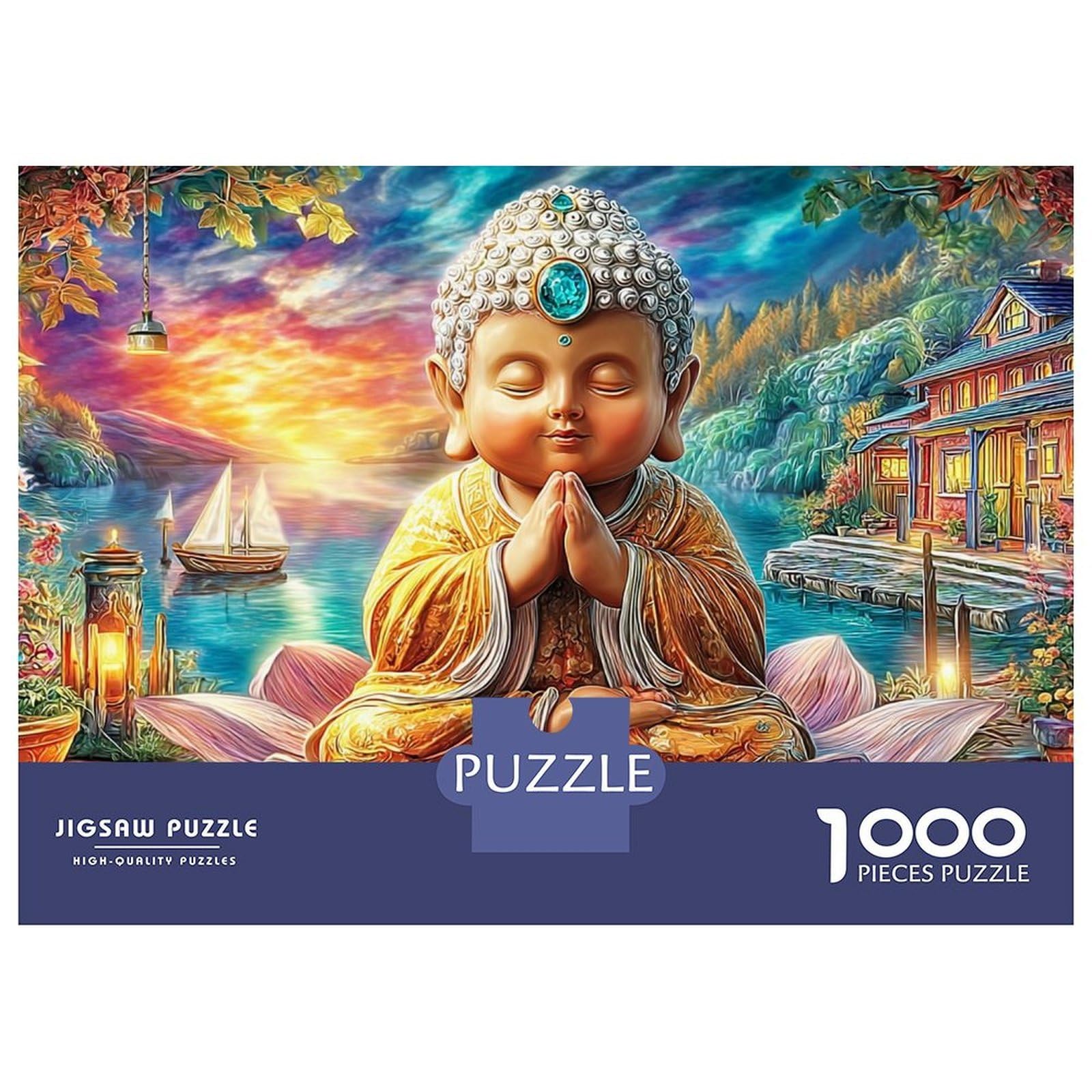 Buddha Meditation 1000 Piece Extra Thick Cardboard Jigsaw Puzzle for Adults And Kids,Meditating Figure,Impossible Hard Difficult Challenging Puzzle 52x38cm/1000pcs — image 1