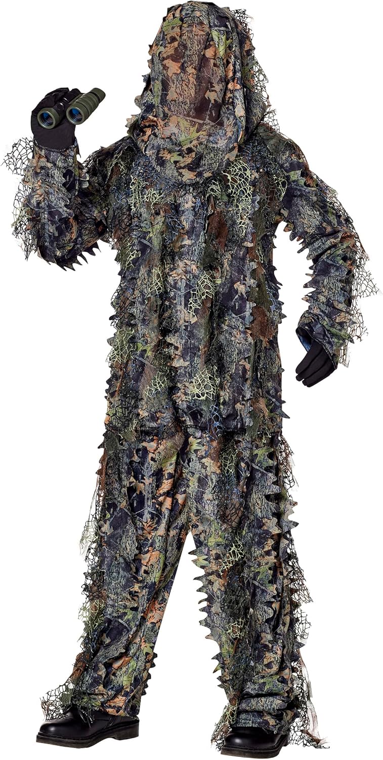 Spirit Halloween Kids Ghillie Suit Costume | Sniper Costume | Soldier Outfit | Outdoor Camoflauge Gear