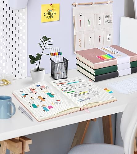 Miniatura 7 de Cuaderno de papel cuadriculado, 360 páginas numeradas, cuadernos de cuadrícula de 8.5 x 11 pulgadas, diarios gráficos de papel grueso de 3.53 ozm