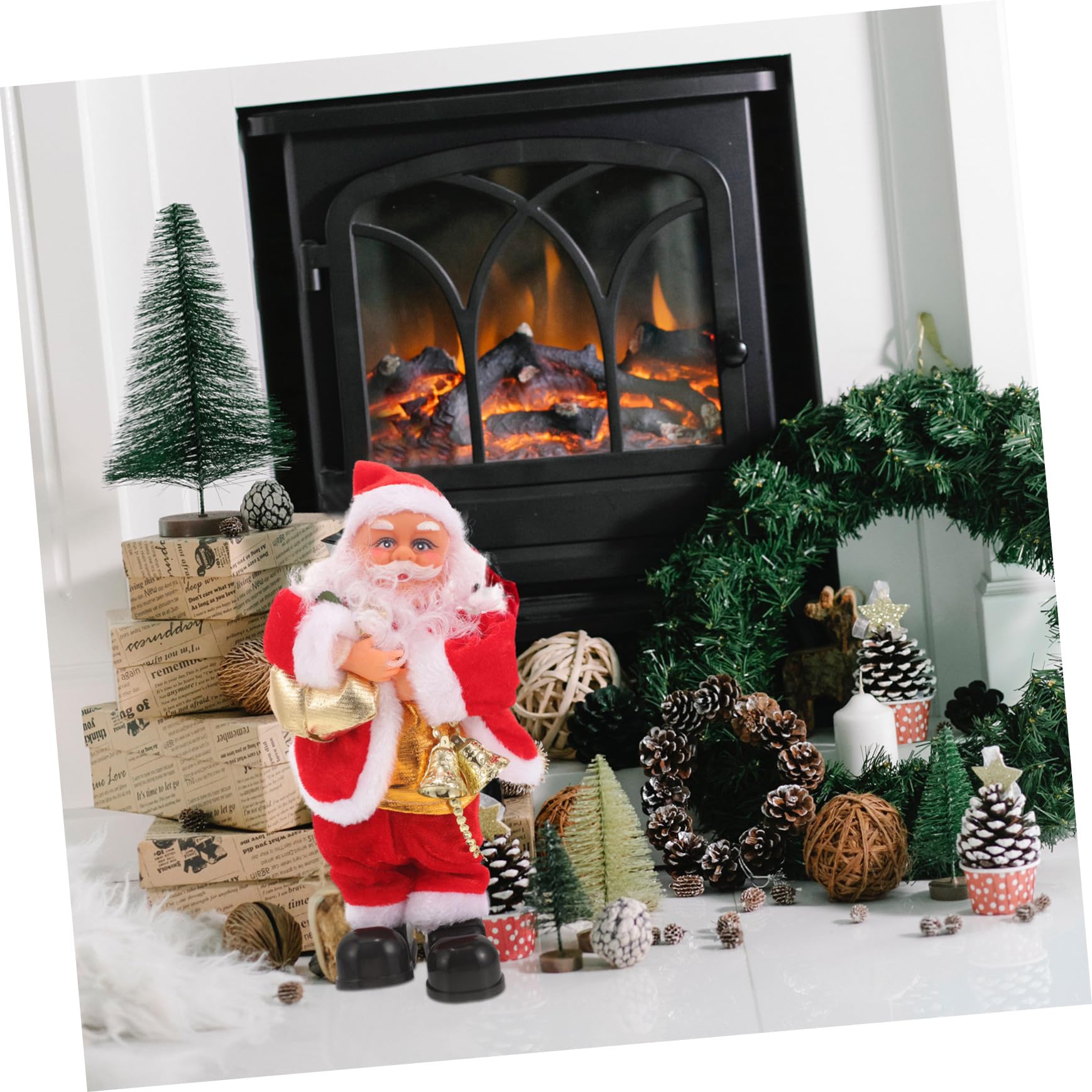 BESPORTBLE Papá Noel Musical para Navidad Juguete Delicado Accesorio Navideño Hogar Decoración de Escritorio sin Batería