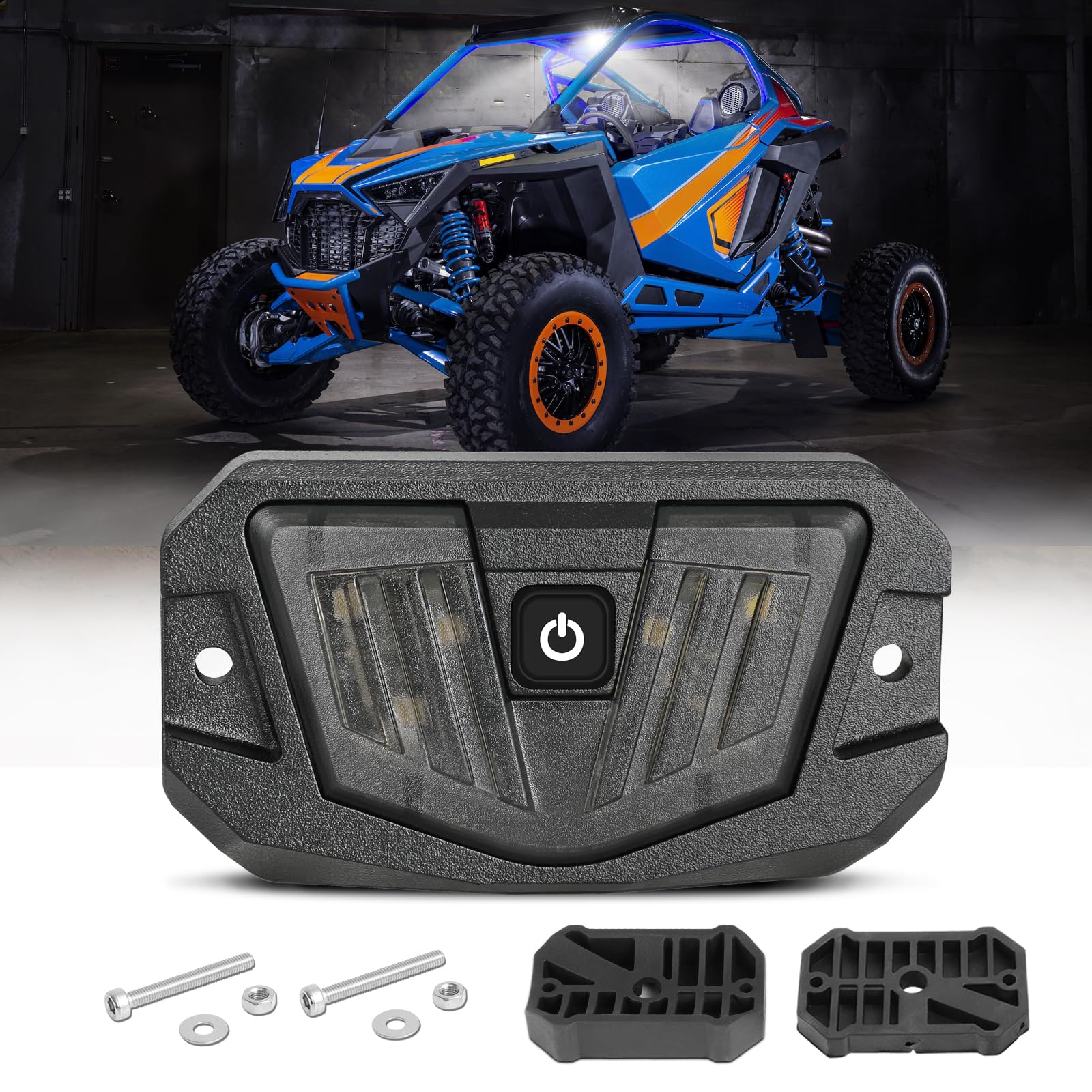 UTV Dome Light, Niwaker 12V Universal LED Interior Lights with Switch Utility Roll Cage Lights Flood Cab Lighting Roll Bar Mount LED Light for UTV ATV Truck Off Road SUV Polaris RZR Can Am Boat