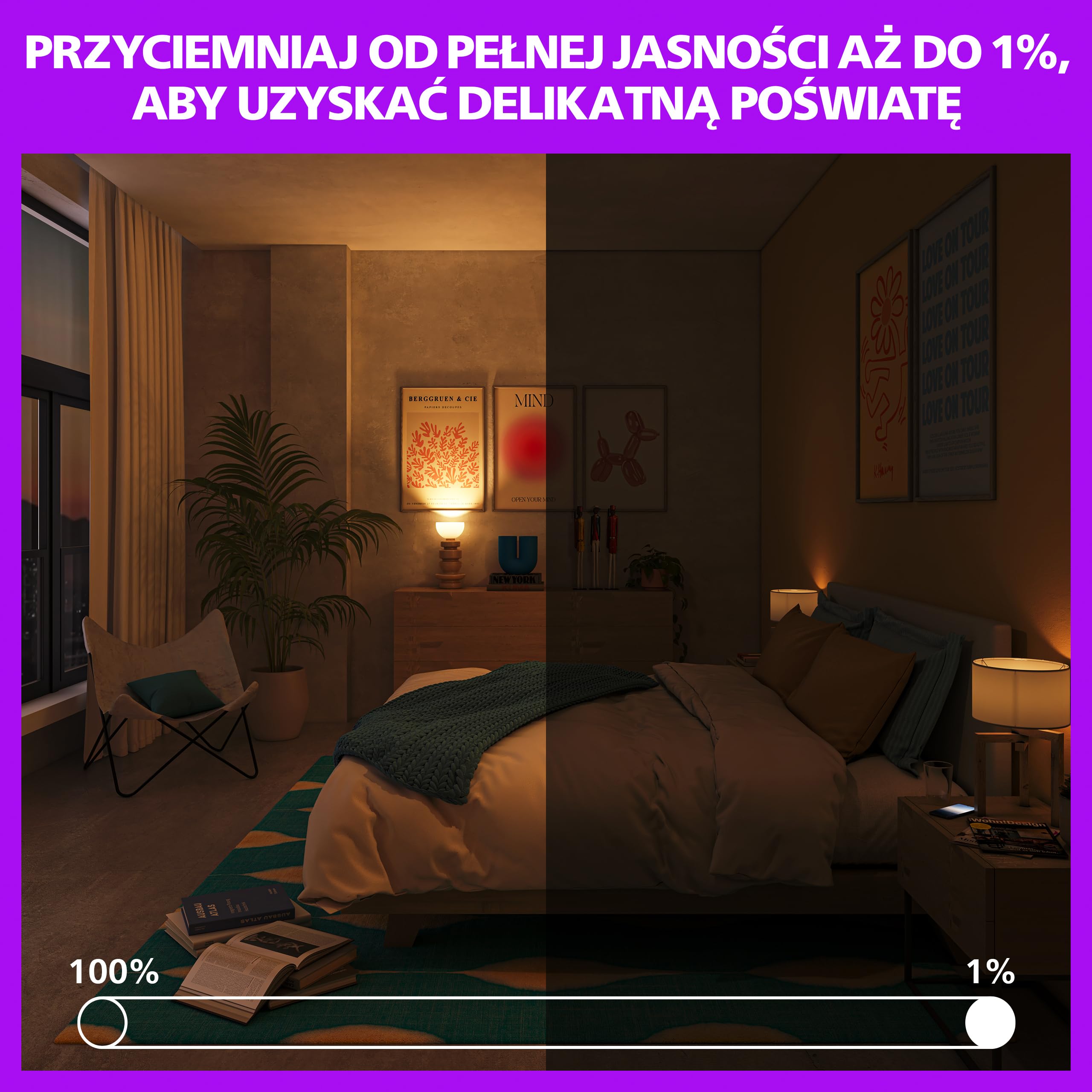 Philips Smart Lighting, Smart RGB A60 Żarówka LED, 2 Szt., E27, 1521 lm, Kolorowe i Regulowane Białe 2200–6500 K, Przyciemnianie do Niskiego Poziomu, Connected by WiZ, Alexa, Google Home, Apple Home