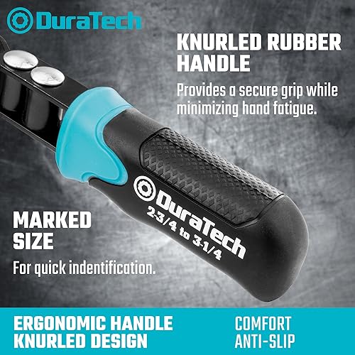 Miniatura 19 de DURATECH Llave giratoria extra pequeña para filtro de aceite, herramienta de extracción de filtro de aceite, se adapta a filtros de 2-3/8 a 2-11/16