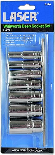 Miniatura 3 de Laser 6194 Whitworth Juego de llaves de vaso profundo 3/8" D 7pc