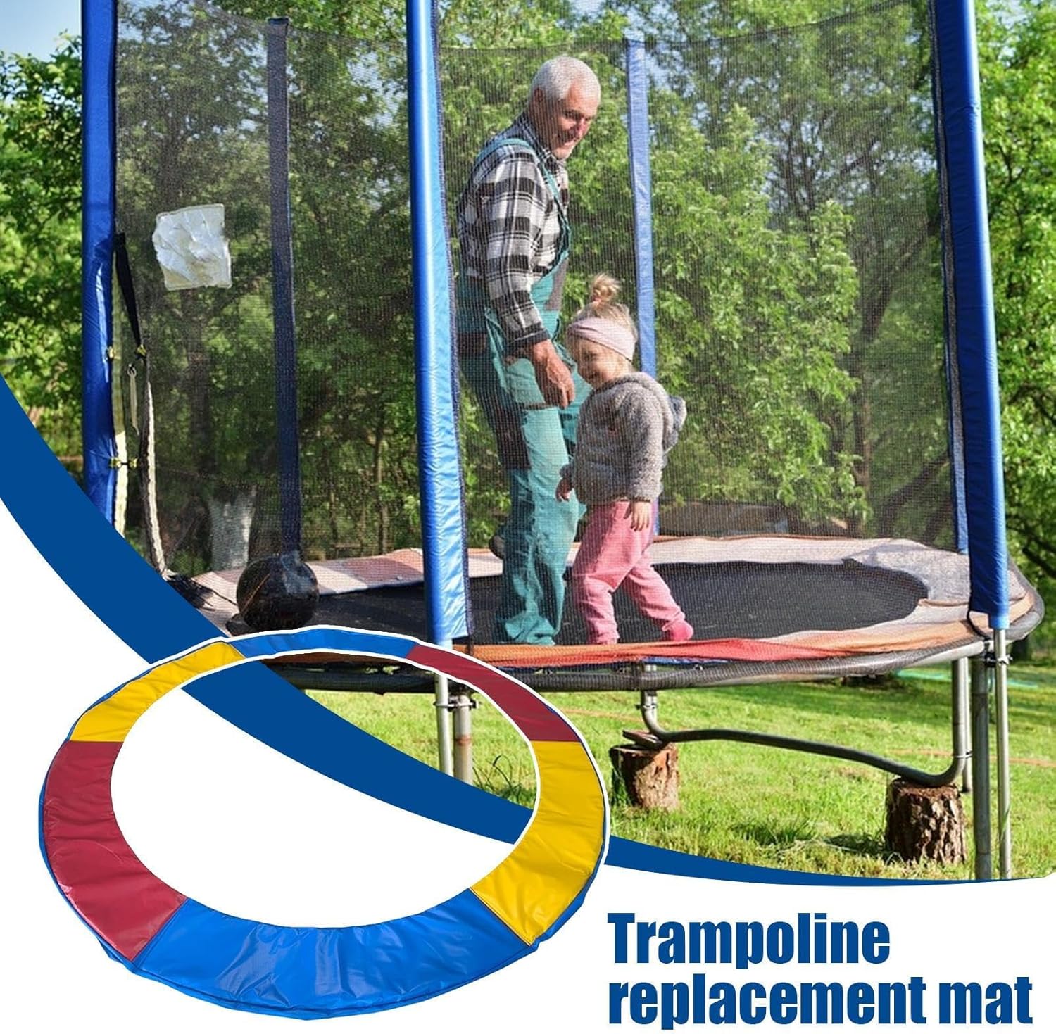 トランポリンパッド交換用 | 安全パッドスプリングカバー | 防塵 裏庭用防水プロテクター 寿命を延ばす 遊び場 ジム 庭 天候 ダ