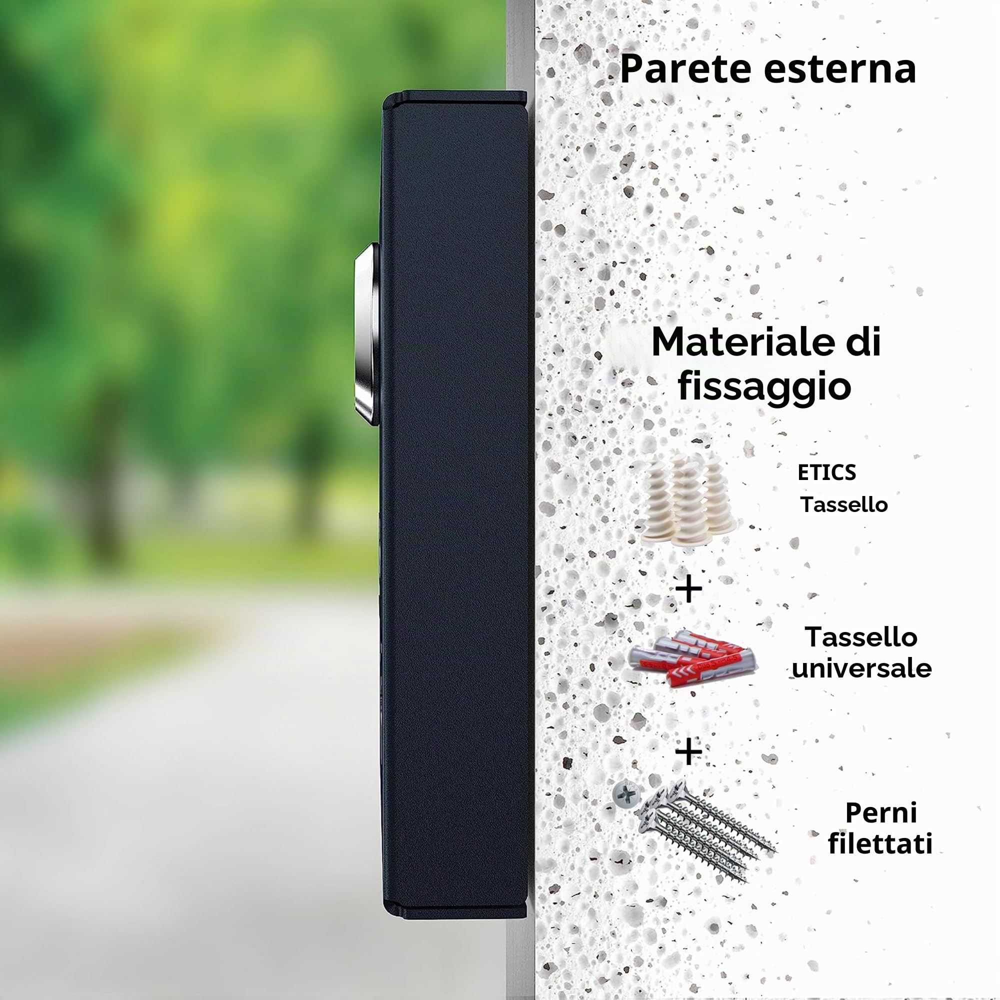 Placca per campanello da esterno in acciaio inox V2A con targhetta illuminata di Graviers Design - acciaio inox - pulsante campanello a LED - Made in Germany