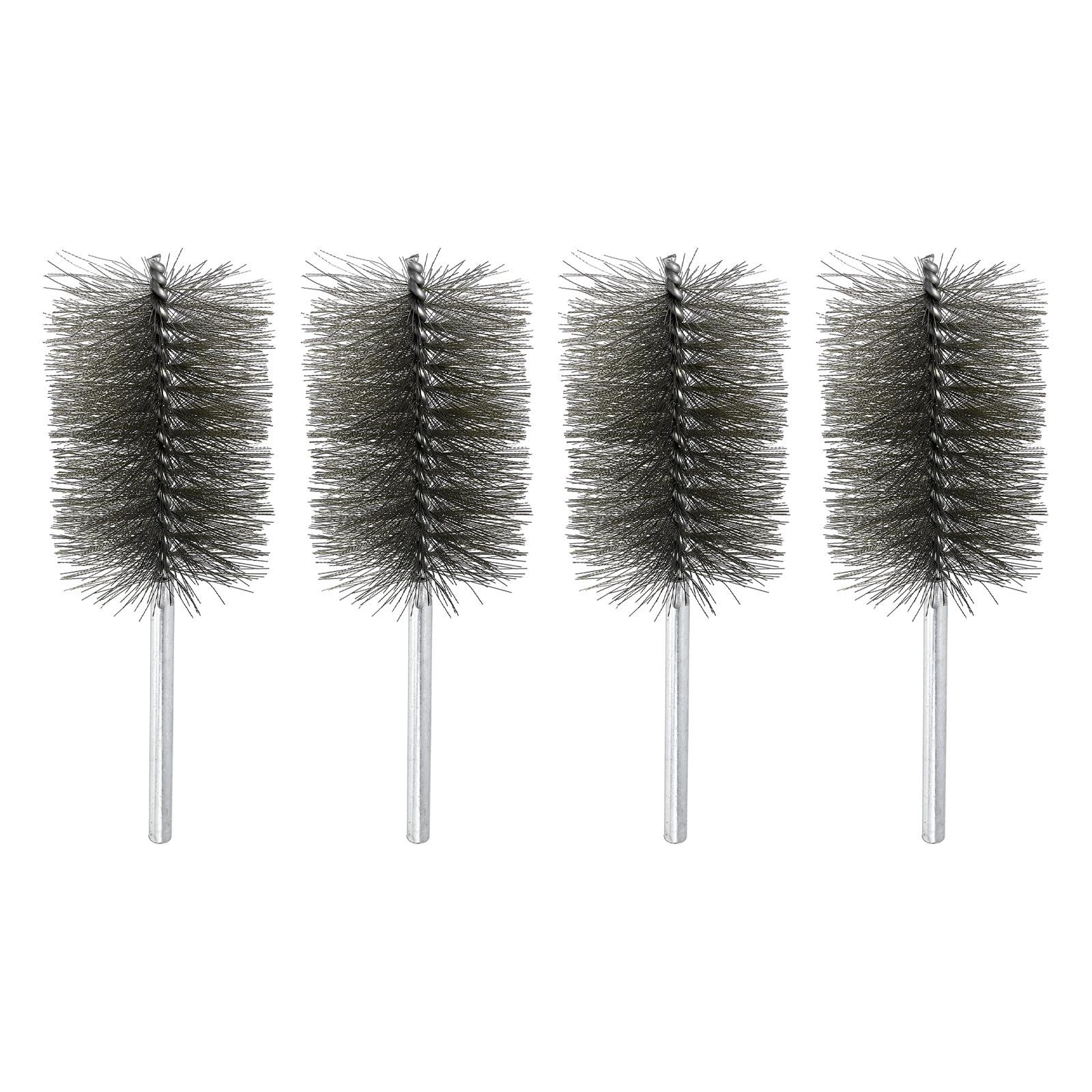 sourcing map 4pcs Wire Bore Brush Set 8 Inch Length 3 Inch Shank Stainless Steel Bristles Cleaning Brush for Clean Car Part Tube Kitchen Garage
