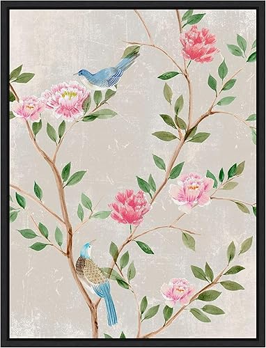 Miniatura 9 de Amanti Art Lienzo enmarcado para pared, 42 x 32 pulgadas, jardín de pájaros I de Aria K, lienzo enmarcado para pared, obras de arte de animales,