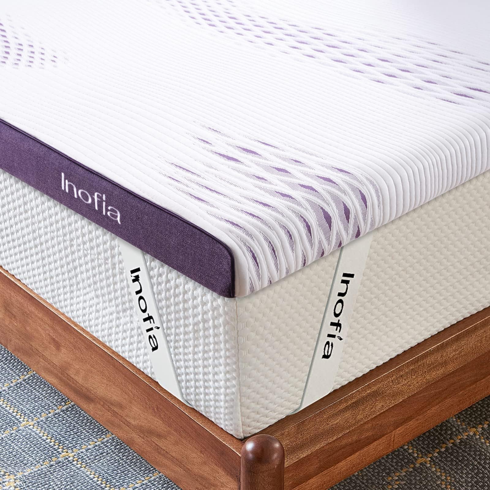 Inofia Gel Memory Foam Mattress Topper Single, 8CM GELEX Bed Topper with Washable Cover, Pressure Relief | Sleep Cooler, 2 Layer Foam for Rest Easy, 100-Night Home Trail (90x190)