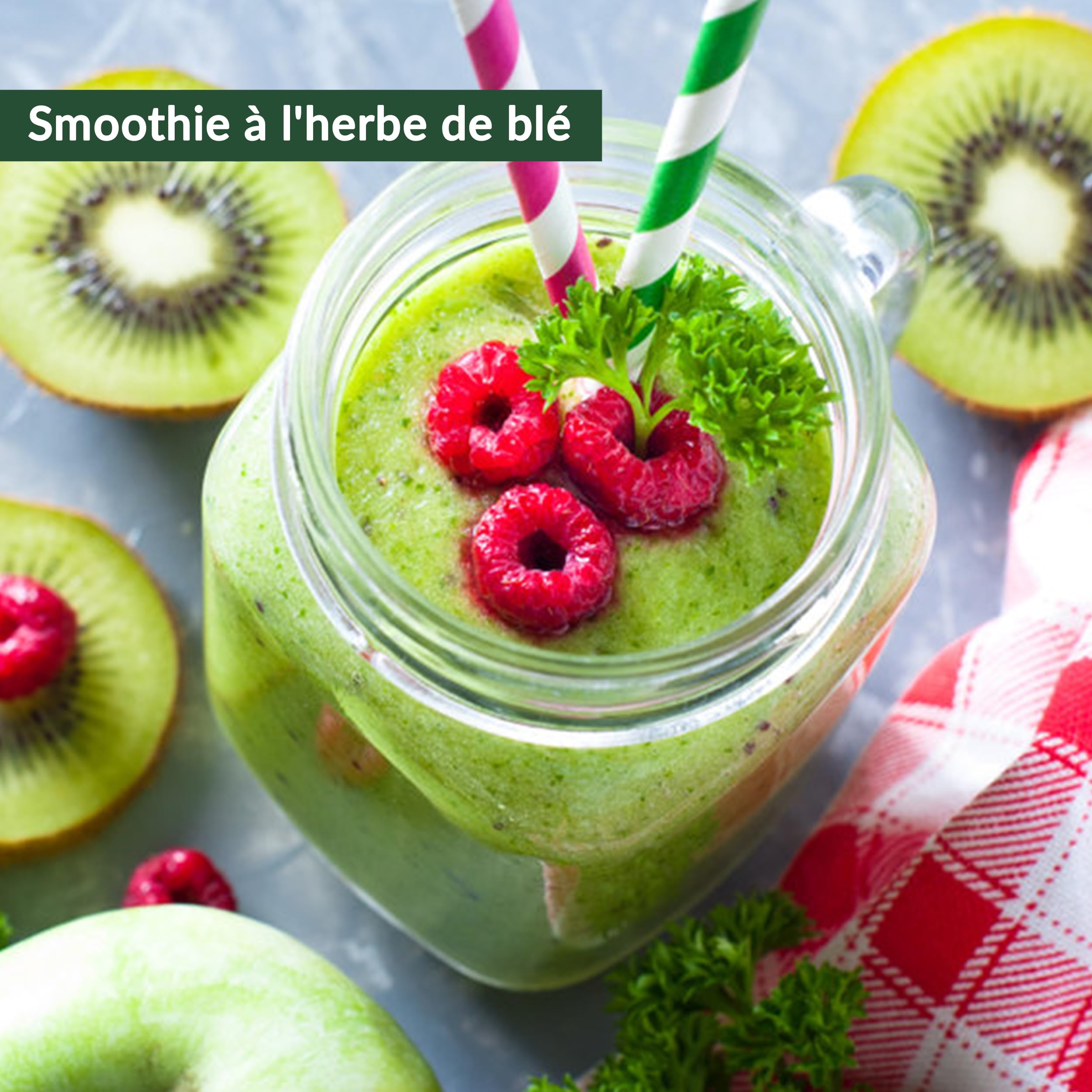 500g de poudre d'herbe de blé BIO d'ALLEMAGNE, qualité crue, issu de jeunes herbes, sans additifs, pour smoothies verts