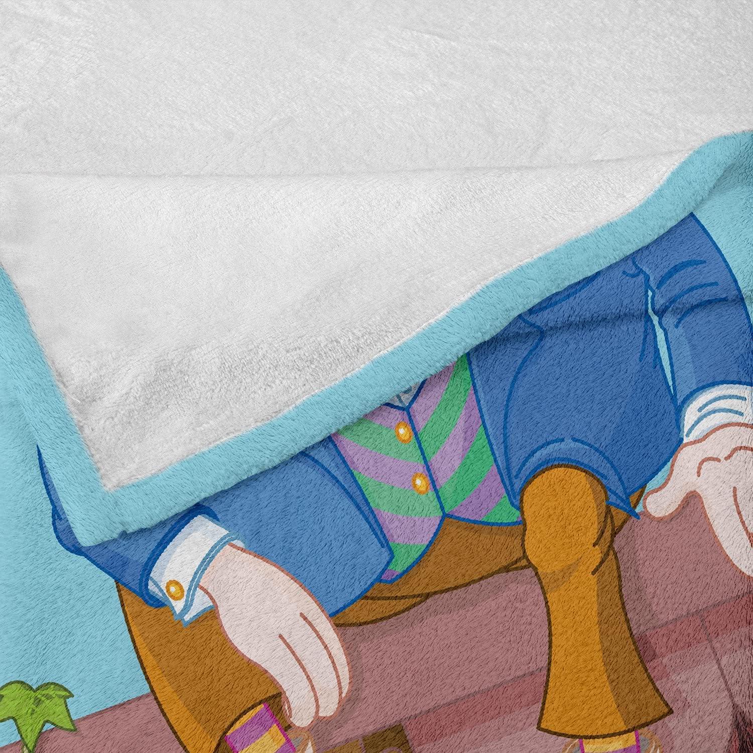 Lunarable Alice in Wonderland Throw Blanket, Egg Humpty Dumpty Sitting on Brickwork Wall in Colorful Cartoon Style, Flannel Fleece Accent Piece Soft Couch Cover for Adults, 50" x 60", Brown Pink 50" x 60" Brown Pink