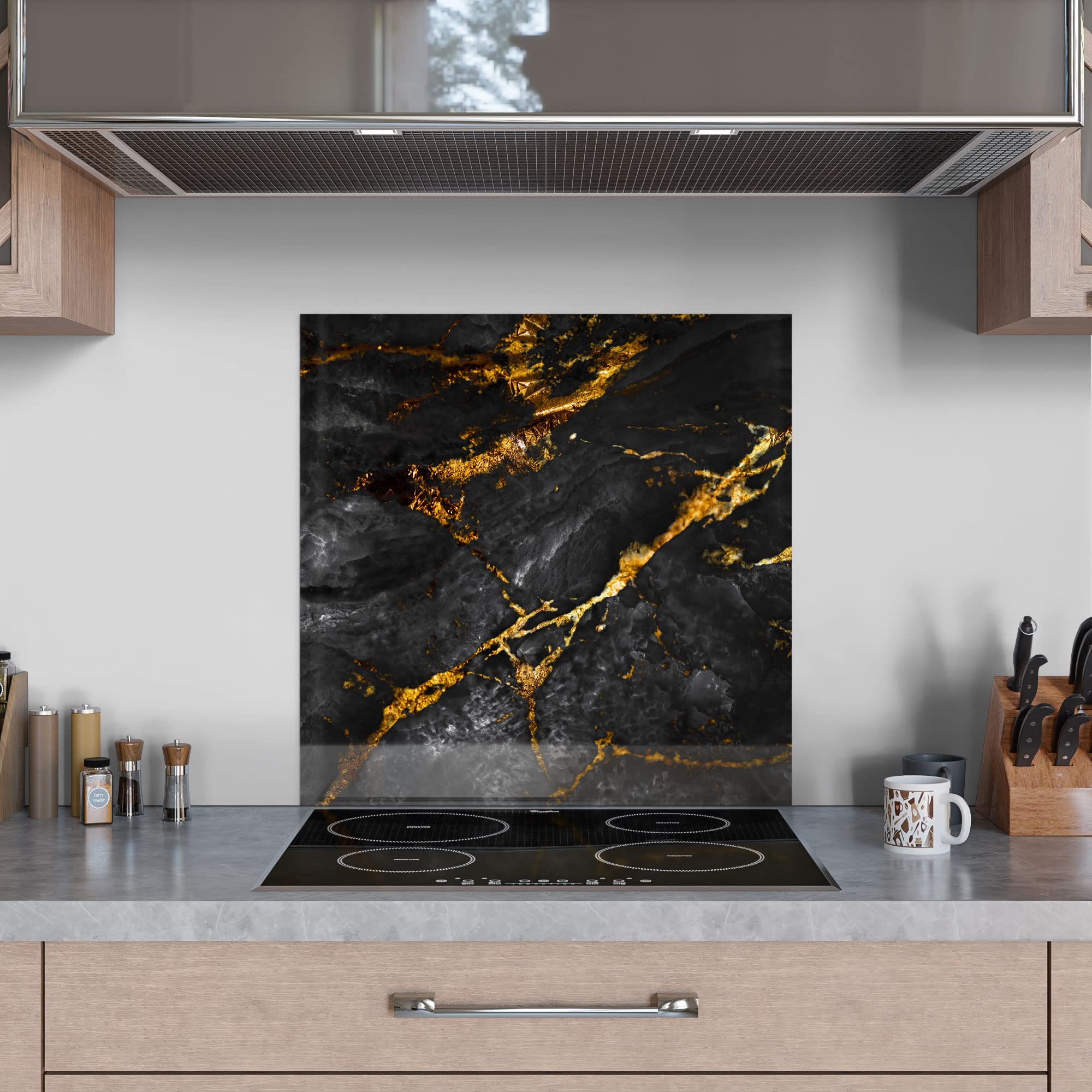 DEQORI Paroi Arrière De Cuisine En Verre Élégante - Motif Pêcheur Royal Sur Branche - 100 X 50 Cm - Protection Anti-Éclaboussures Pour Cuisinière Et Salle De Bain