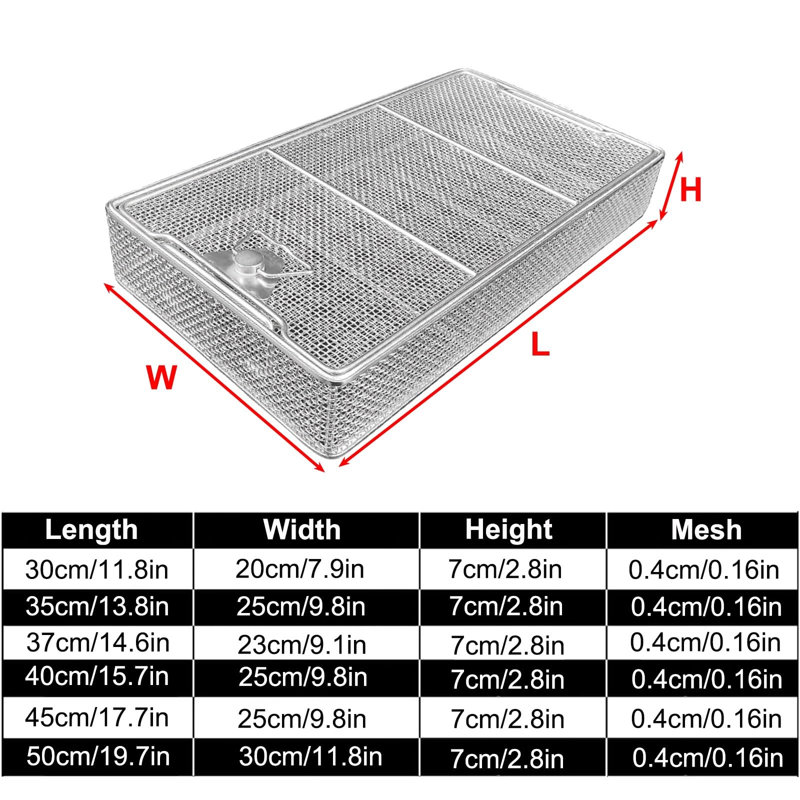 Medizinisches Chirurgisches Tablett, Netzkorb Aus Edelstahl Mit Deckel, Sterilisationskorb Für Chirurgische Instrumente, Maschenweite 4mm/0.16in, Für Operationssaal, Dental(30x20cm/11.8x7.9in)