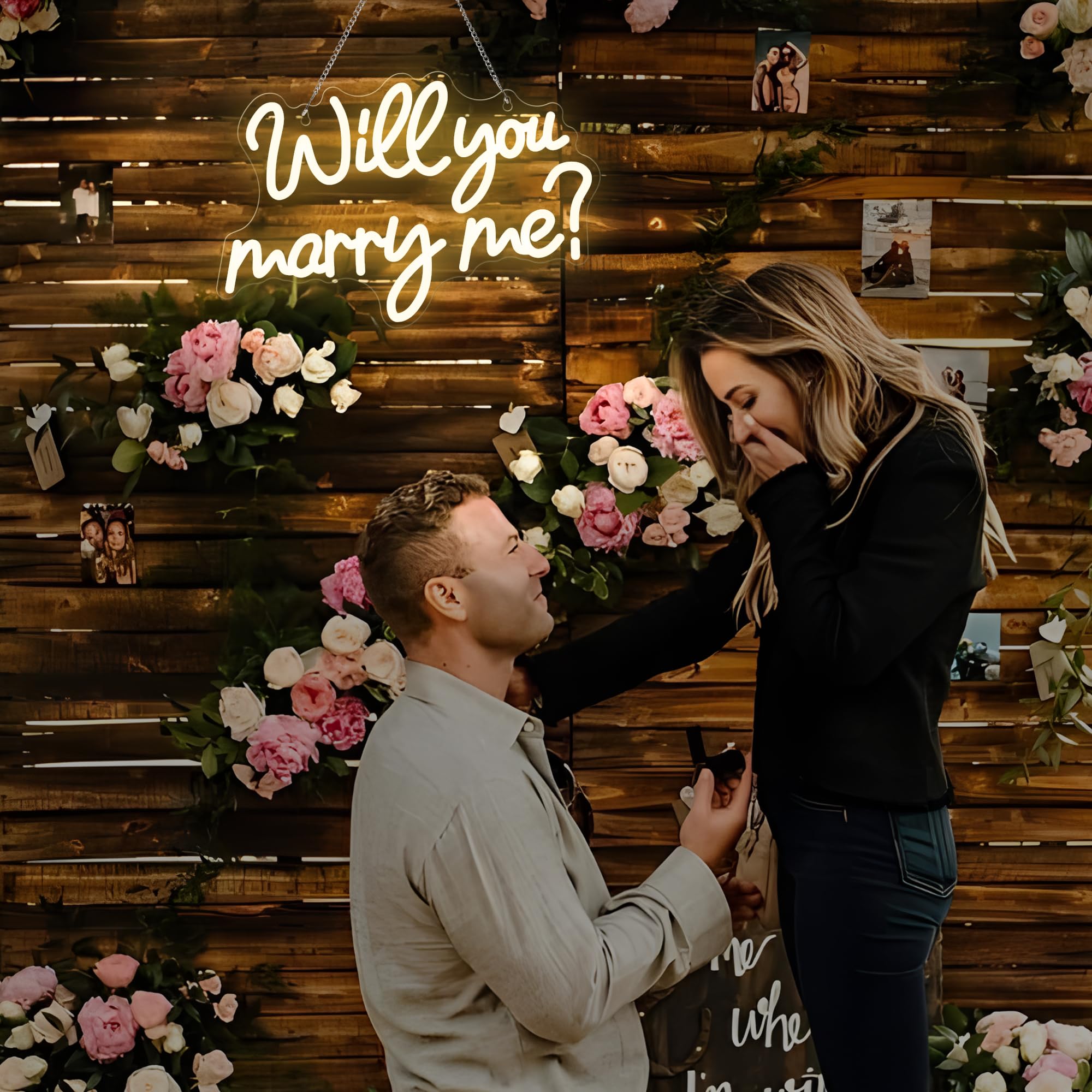 CoolGift Mart Will You Marry Me Neon Sign, Romantic LED Wedding Neon Light USB Powered, Decoration for Home Wedding Proposal Engagement Backdrop, Gift for Girls Women