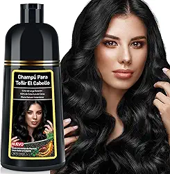 KAISASA Shampoo de tintura de 3 em 1 Preto 500ml - shampoo instantâneo para de ingredientes herbais para mulheres e para homens e mulheres capa de xampu de cinza branco em minutos