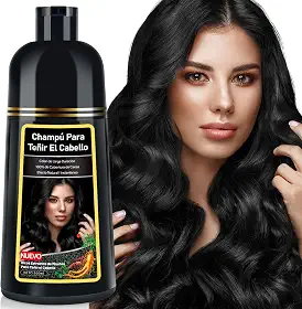 Shampoo Tintura de Cabelo KAISASA 3 em 1 Preto, 500ml, Cobertura de Cabelos Grisalhos com Ingredientes Naturais