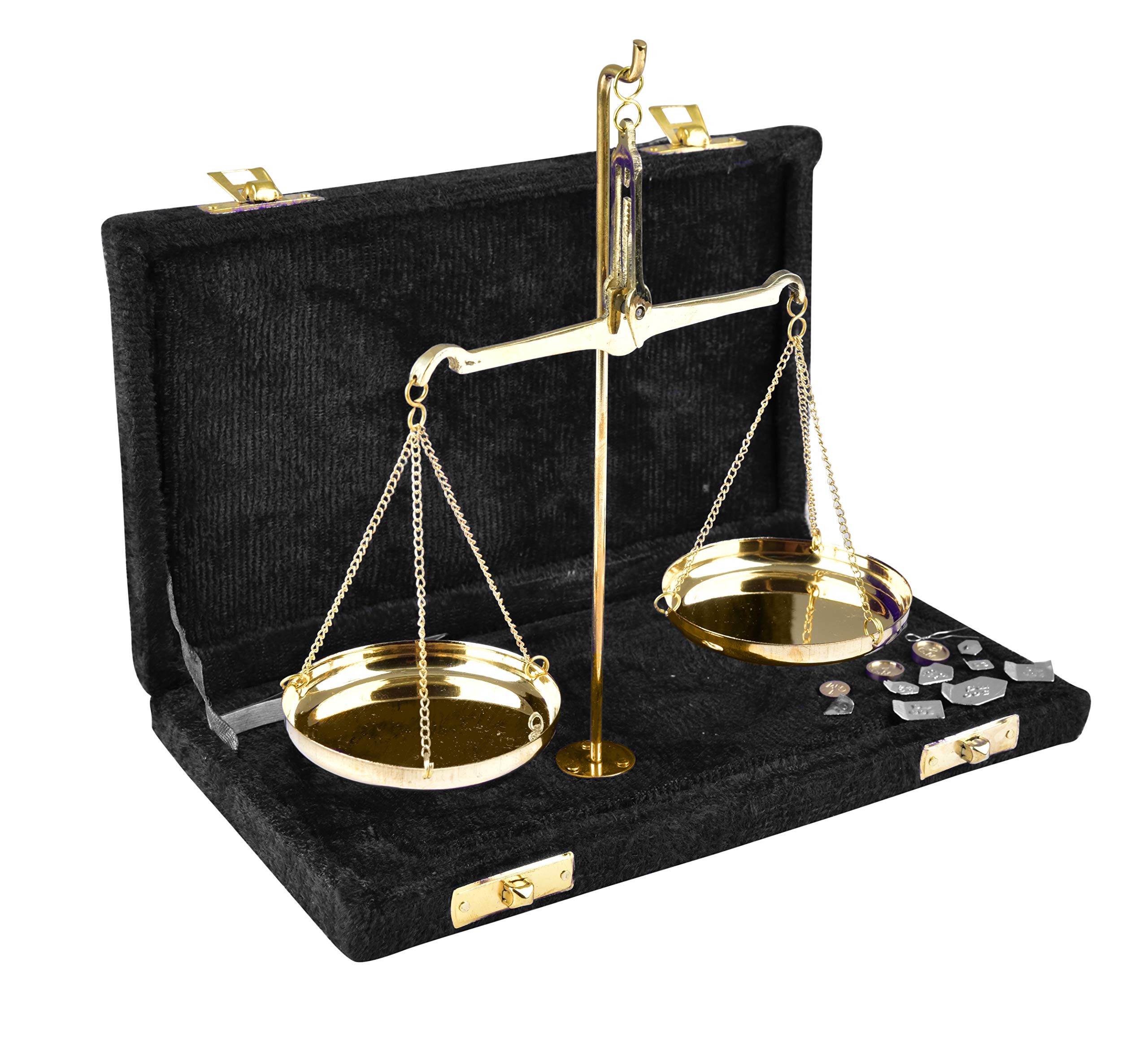 50gm Apothecary Scale with Velvet Box Vintage Brass Weight Scale Home Décor Antique Weight Balancing Scale Taraju, Black