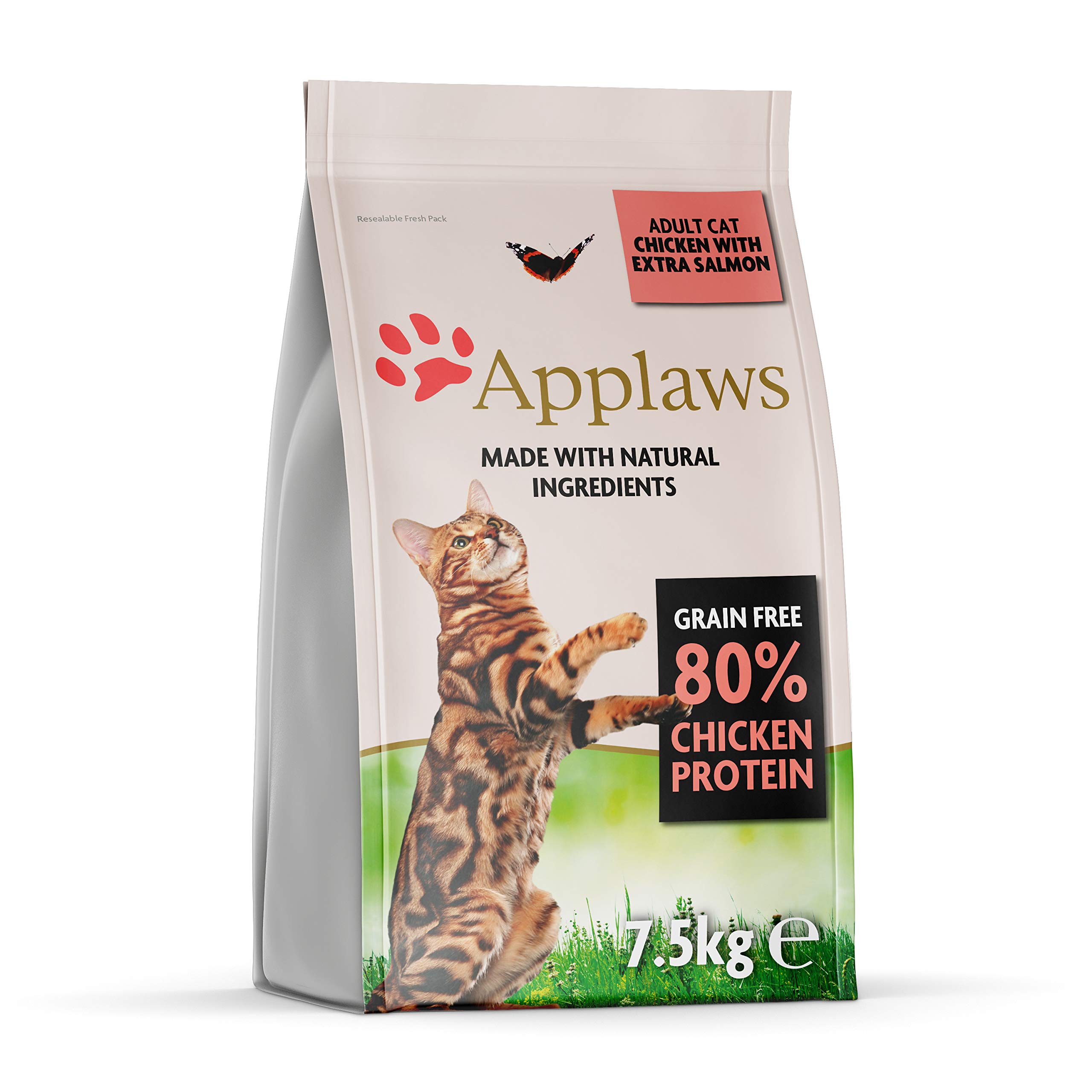 Bundle of Applaws Complete Natural Chicken Pienso seco para gatos adultos + Applaws Comida Seca Completa Natural de Pollo con Salmón para Gatos Adultos - Bolsa Resellable de 2 x 7.5 kg