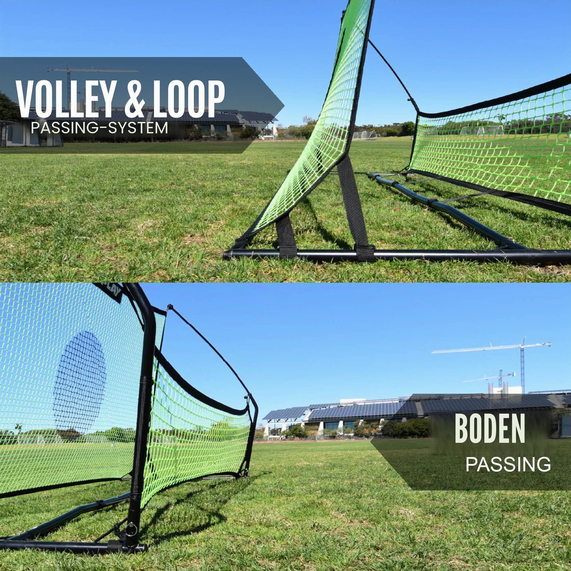 QUICKPLAY TEKKERS Rebounder Für Fußball Professioneller Fußball Rebounder - Tragbare Trainingswand 200x120 cm - 2 in 1 Netz System für Passspiel & Techniktraining