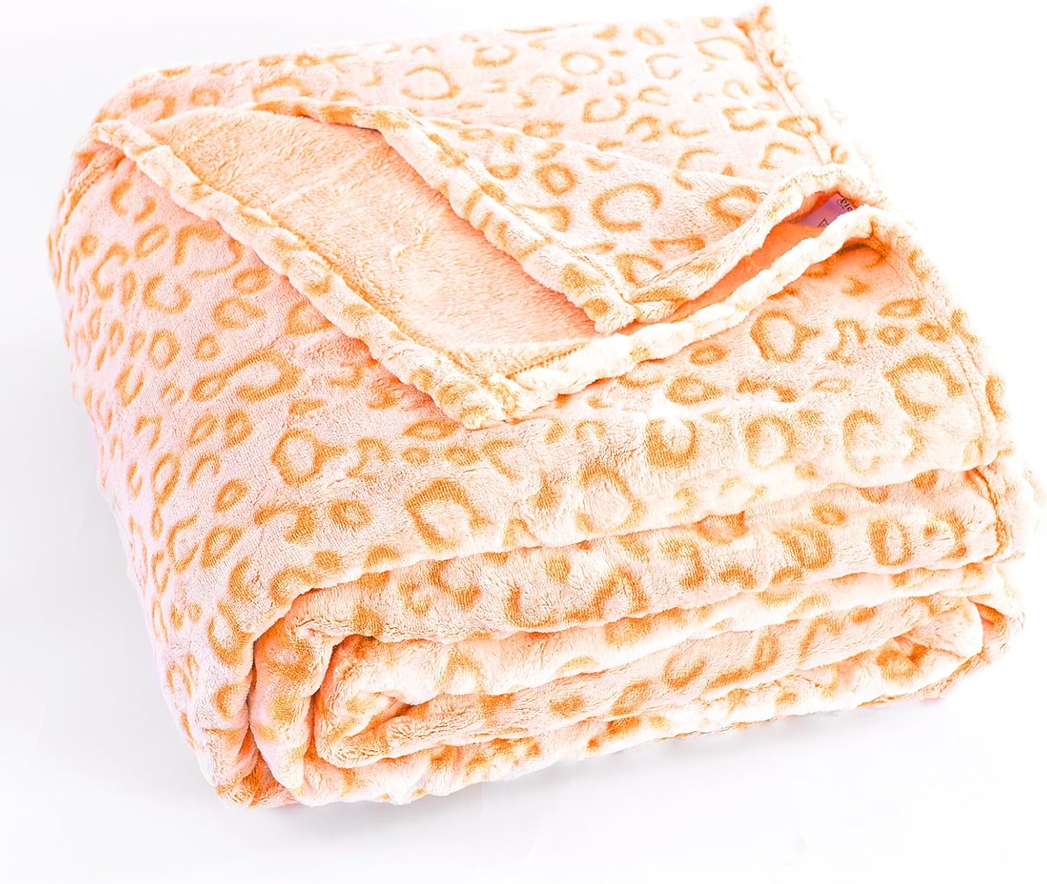 PLEASANT BOULEVARD | Leopard Throw Blanket Fleece, Premium Lightweight Cozy Warm Plush Microfiber Bedspread for Couch Sofa and Bed (Orange, Twin (60 x 80 inches))