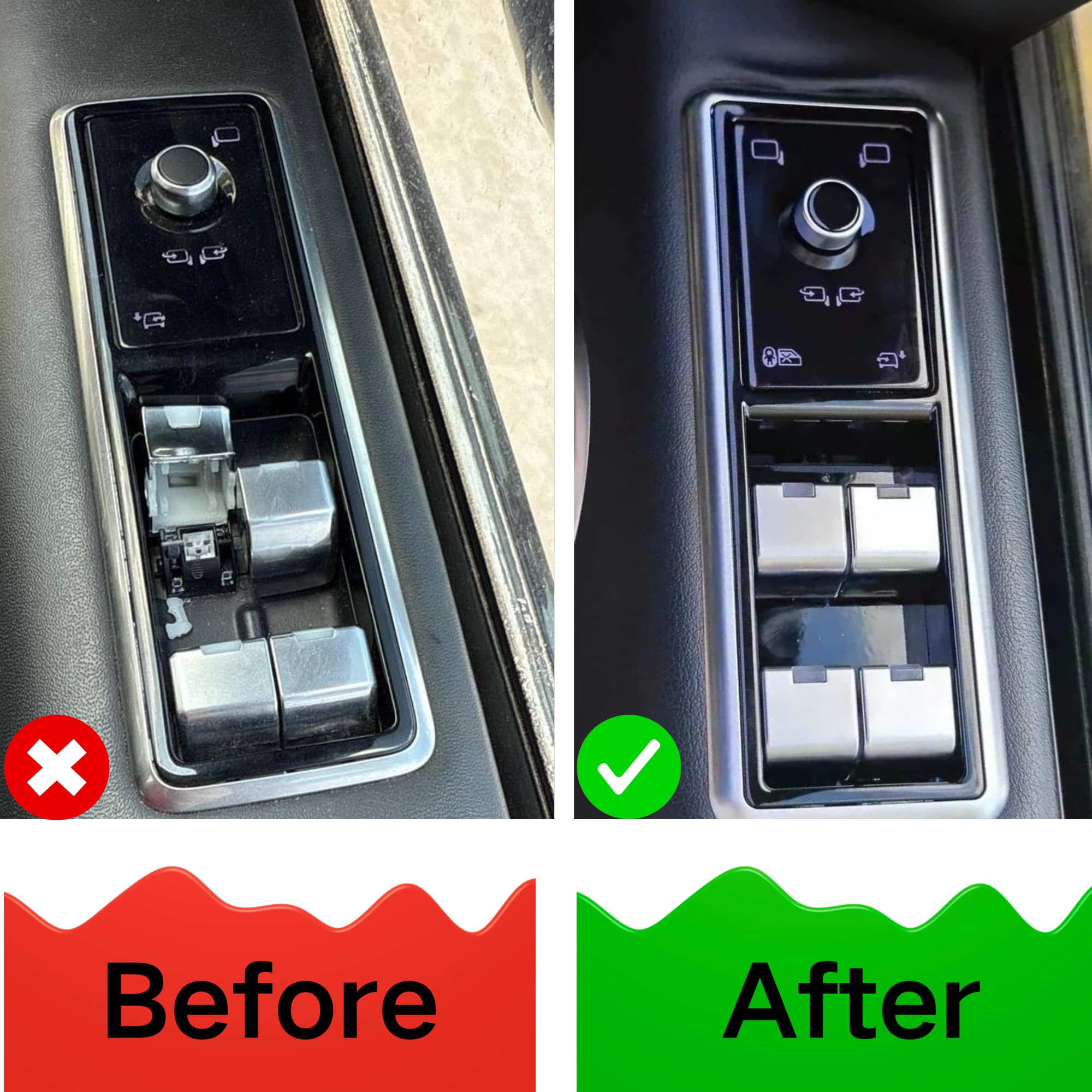2013-2017 レンジローバー ヴォーグ 電動ウィンドウスイッチパネルセット Amazon.com: Window Switch Driver Side Button Master Power Cover