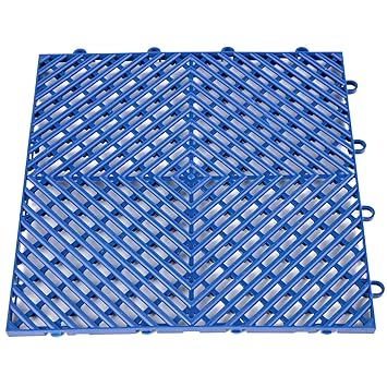 Happybuy Drainage Tiles Interlocking 25 PCS, Rubber Tiles 12x12x0.5 Inches, Deck Tiles Outdoor Floor Tiles, Outdoor Interlocking Tiles, Deck Flooring for Pool Shower Bathroom Deck Patio Garage (Blue)
