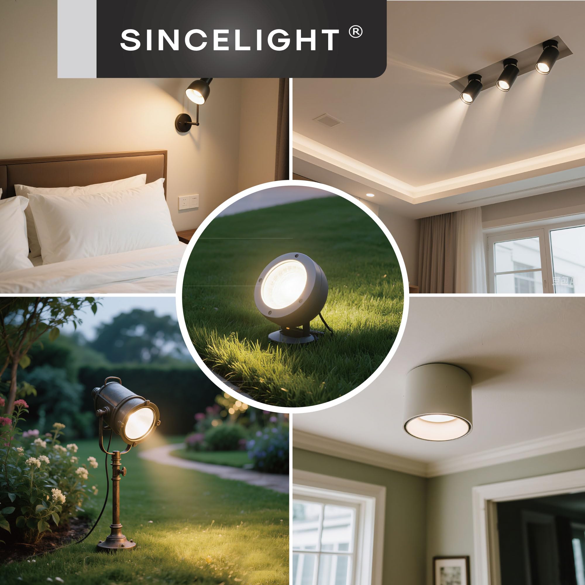 SINCELIGHT PAR38 Lampadina a LED con Attacco E27, 15W (180W Equivalenti), da Bianco Caldo a Bianco Freddo Orientabile (2700K-6000K), CRI 95, 1800lm, Impermeabile IP65, Confezione da 4