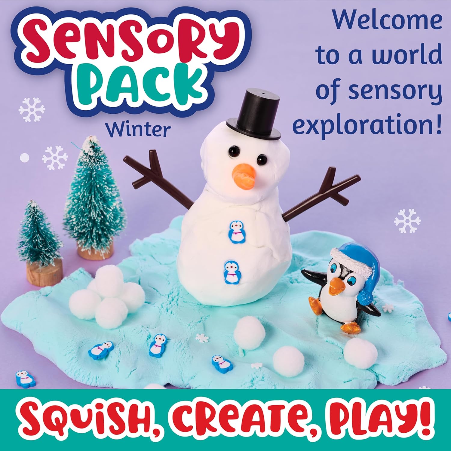 Creativity for Kids Sensory Pack: Winter - Toddler Christmas Crafts | Holiday Crafts for Kids| Sensory Toys for Toddlers, Travel Toys and Stocking Stuffers for Kids (Ages 3+)