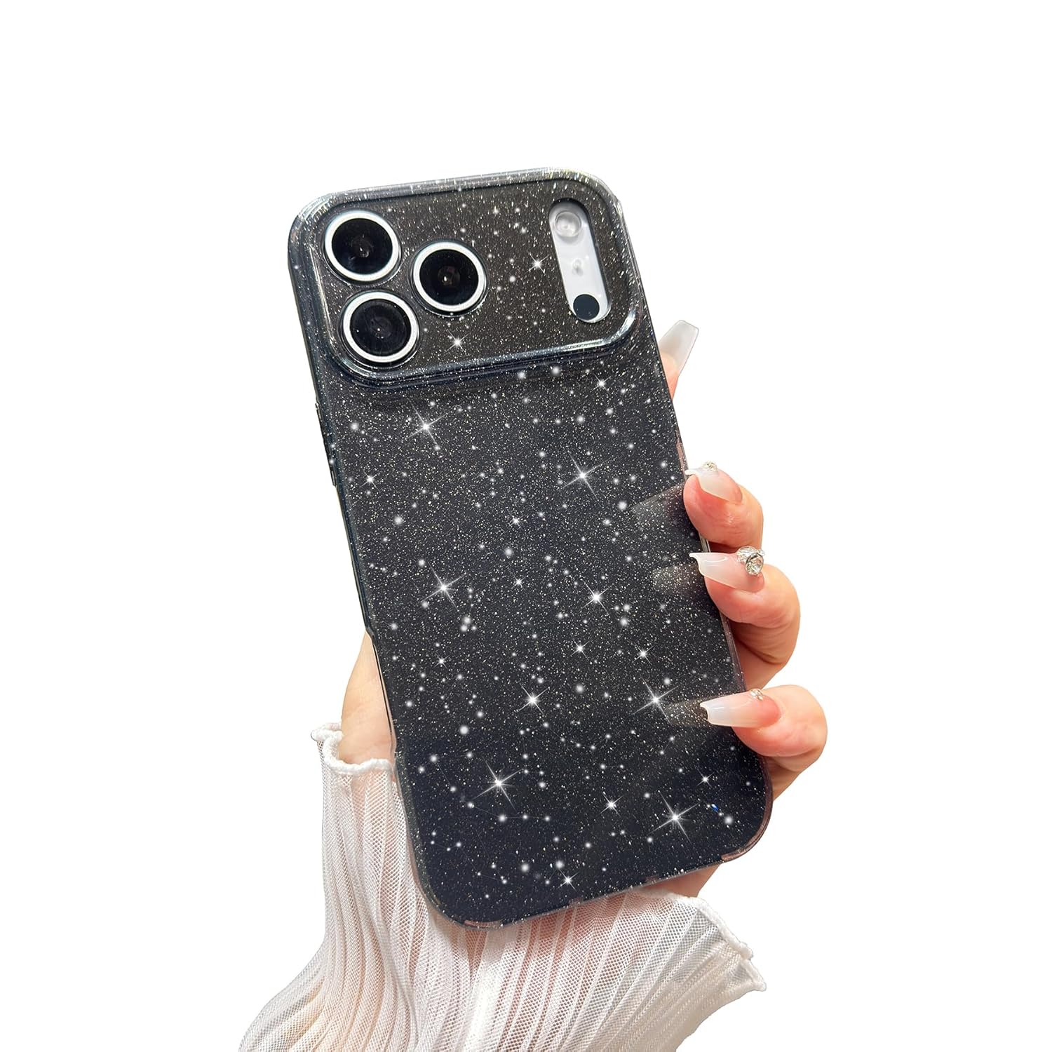 FABSPARK Case for iPhone 17 Pro Super Cute Vibrant Neon Glitter Shiny Bling Sparkly Glossy Girly Case Shockproof