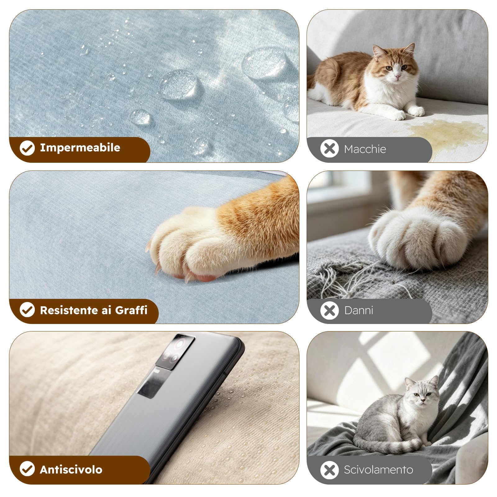 Spessore Tessuto Copridivano Antiscivolo Decorativo Universale Impermeabile Fodere Copridivani Slipcovers Divano Protector elasticizzati per Cani Gatti Letto 180 * 300cm-Blu Dell' acqua