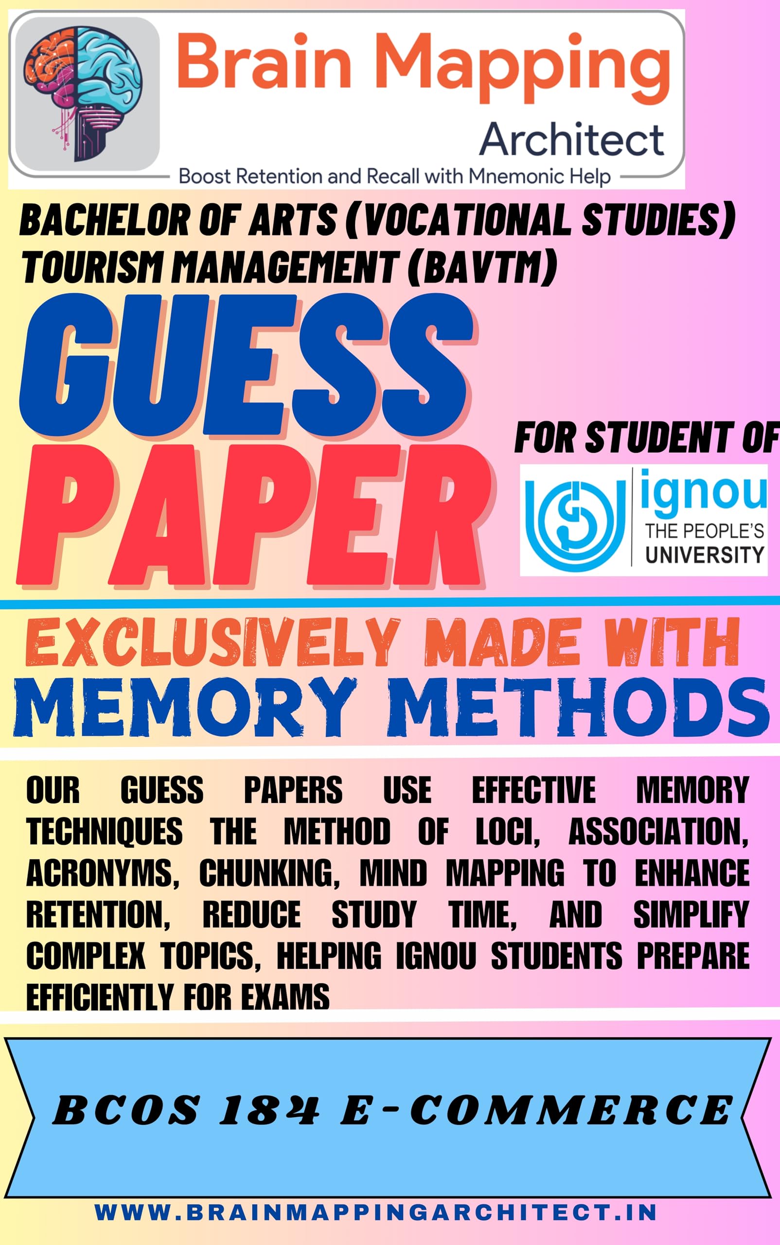 IGNOU💻📚 BCOS 184: E-Commerce in the Digital Age 📈✨ | Bachelor of Arts in Vocational Studies 🎓 | IGNOU Memory Method Study Guide 📜💡 | 50-60 Pages 📖 | 80 GSM White Paper 📝 | Comprehensive Study Material for IGNOU Students 🔥