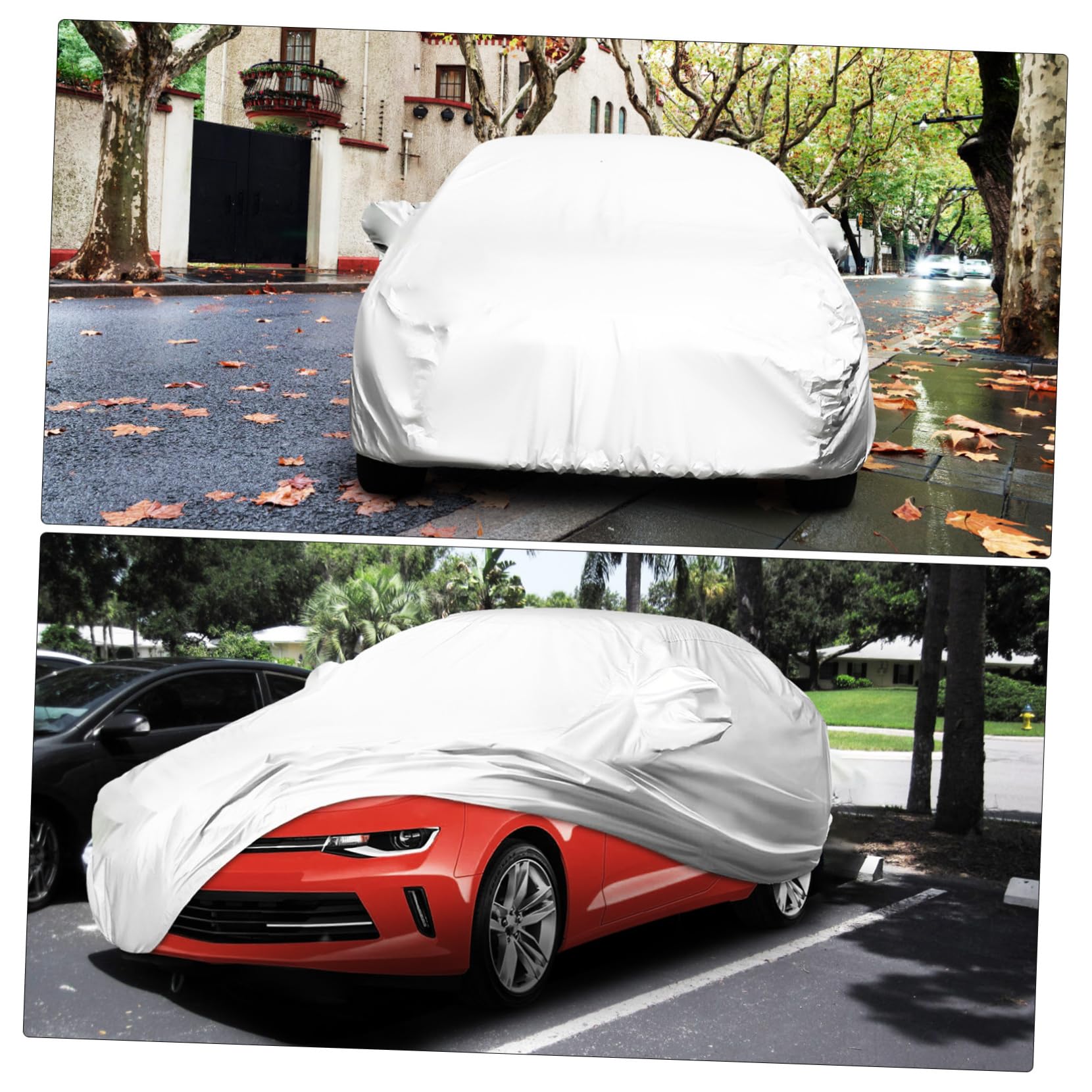 MUCKLILY 170t Car for Weather Silver-Coated Material Sun and for Suvs Easy to Use Indoor and Outdoor Vehicle — view 9