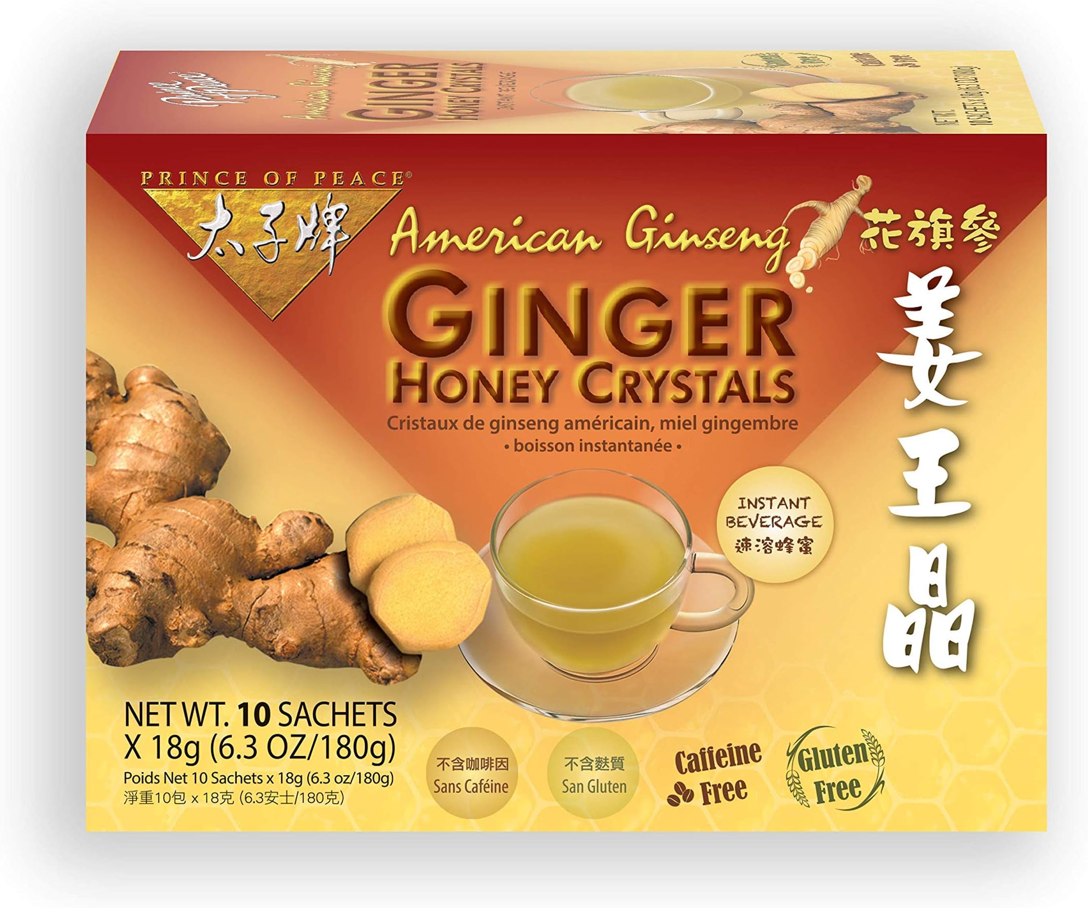 Prince of Peace Instant American Ginseng Ginger Honey