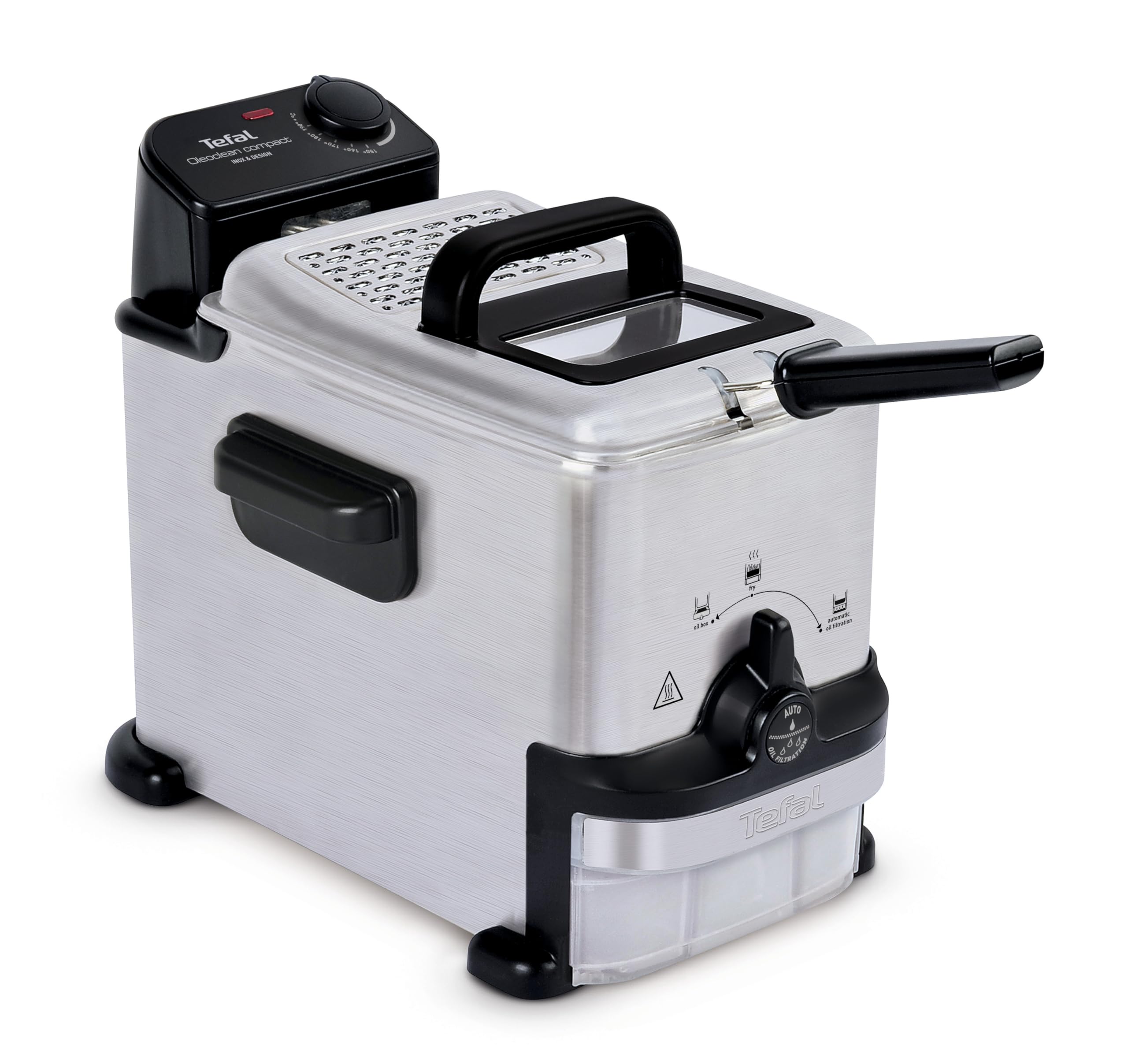 Friteuse Tefal Oleoclean 2 L avec hublot et filtration de l'huile compacte