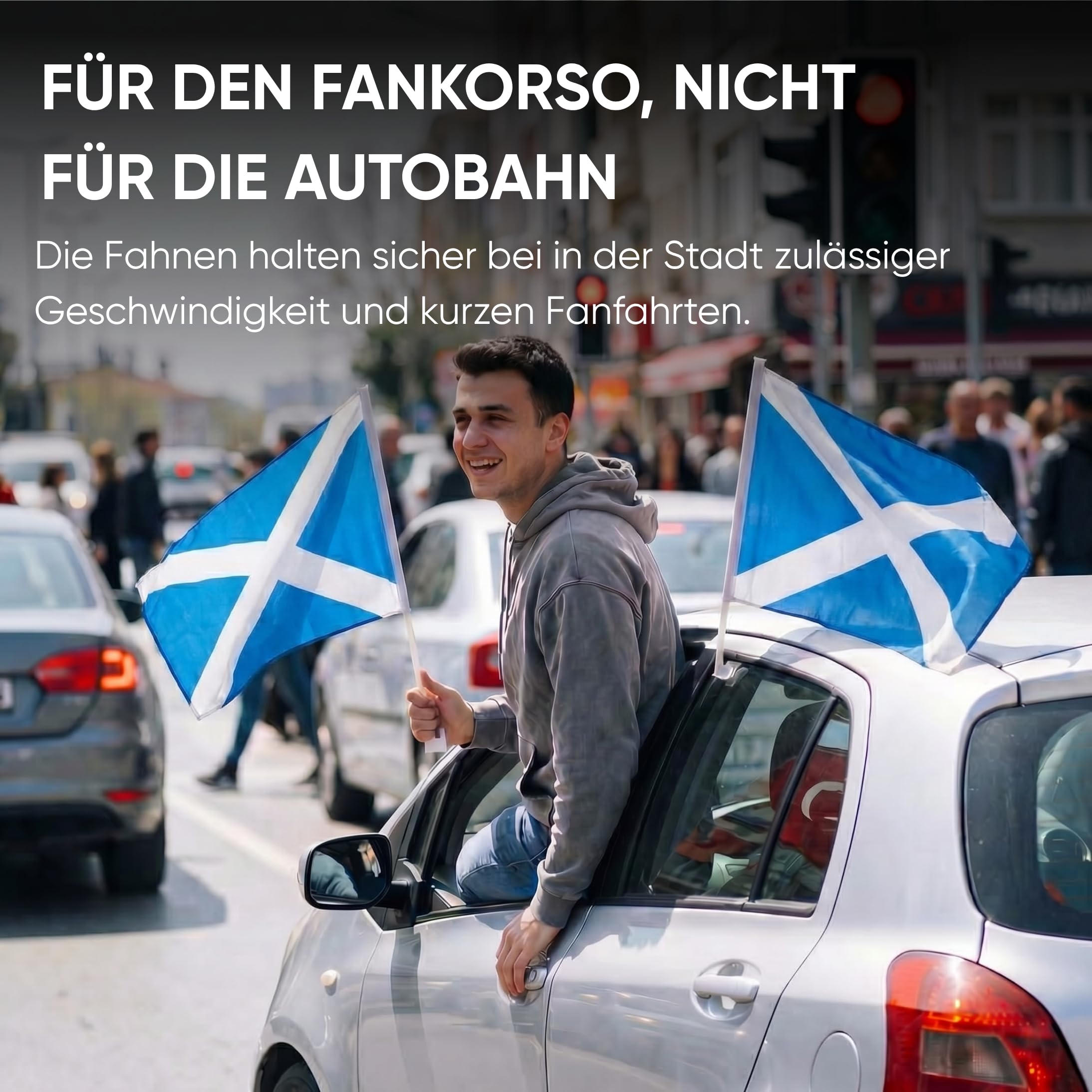 2er Set Auto Fahne Schottland - Autofahnen Schottische Flagge 30 x 45 cm, Fußball Fanartikel, WM & EM, Länderflagge Schottland