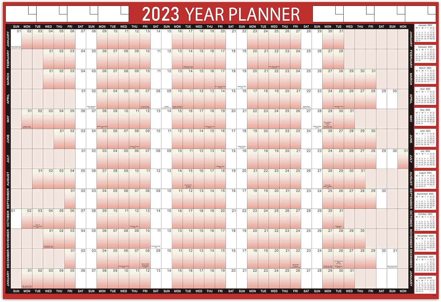 2023 Year Wall Planner A1 Large Dry Erase Laminated Wall Planner 2023
