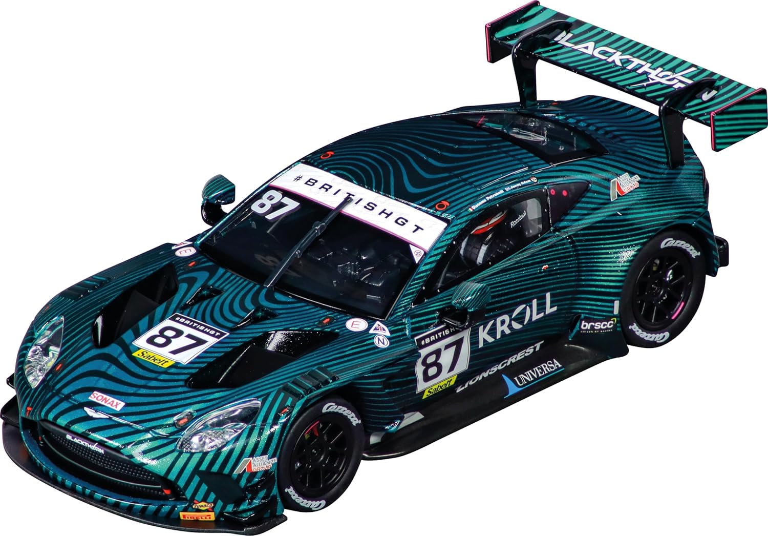 Carrera 27804 Aston Martin Vantage AMR GT3 Evo Blackthorn AMR, No.87 British GT 2024 1:32 Scale Evolution Analog Slot Car Racing Vehicle