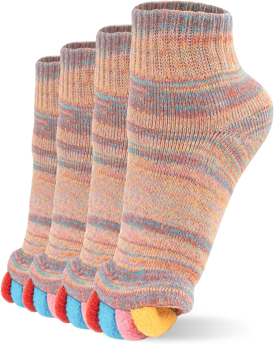 Happyfeet Foot Alignment Socks with Toe Separators — Pair of 2 Toe Spreader Socks for Men & Women