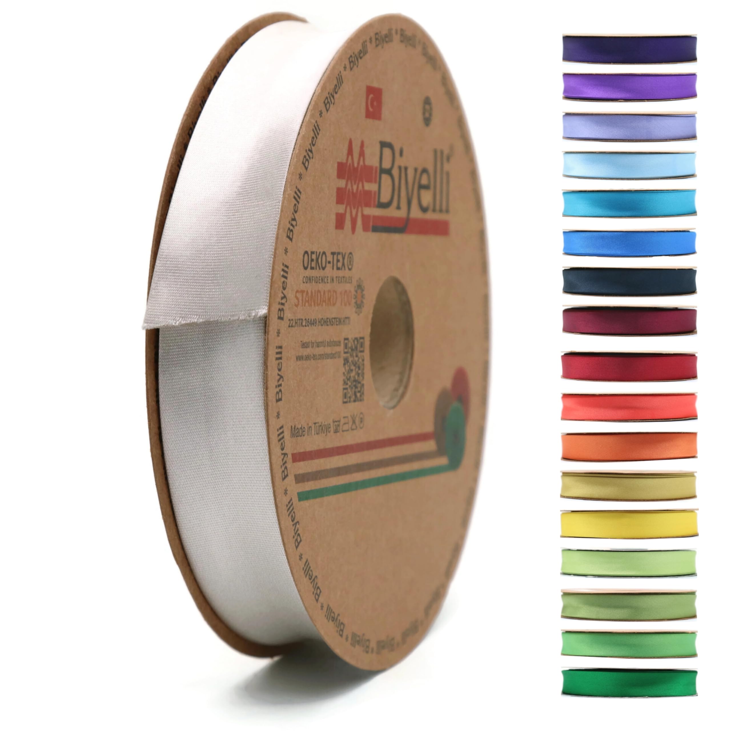 Fold Satin Bias Tape - 99+ Colors - 3/4 Inches Wide - 27 Yards - Fold Satin Binding Bias Ribbon Fabric Piping Bias Binding Tape for Sewing Clothing DIY (89. Greige) BYS89