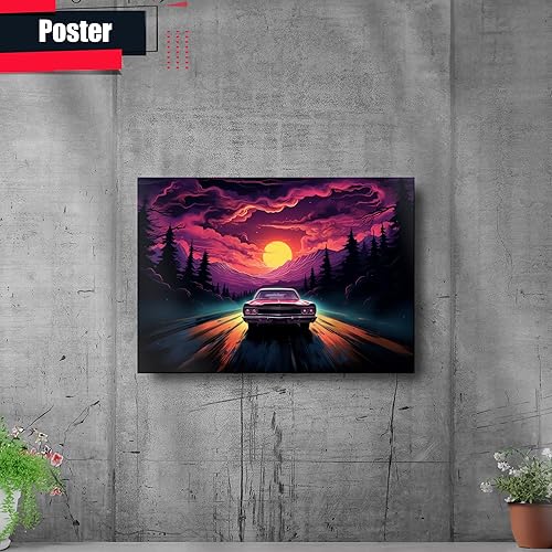Miniatura 2 de Unique Synthwave Style Retro Art, 80s style art, framed poster print, guest room art, cool living room art, Living Room Decor, Decor poster
