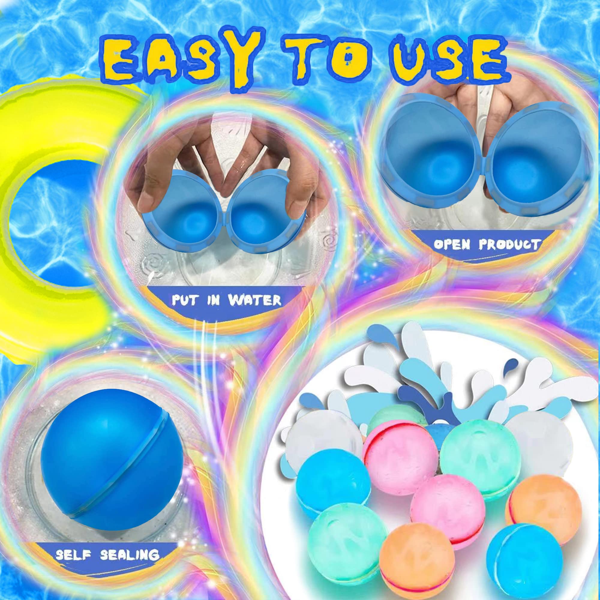 Globos De Agua Reutilizables Magnéticos – Llenado Rápido Y Autosellante, Set De 6