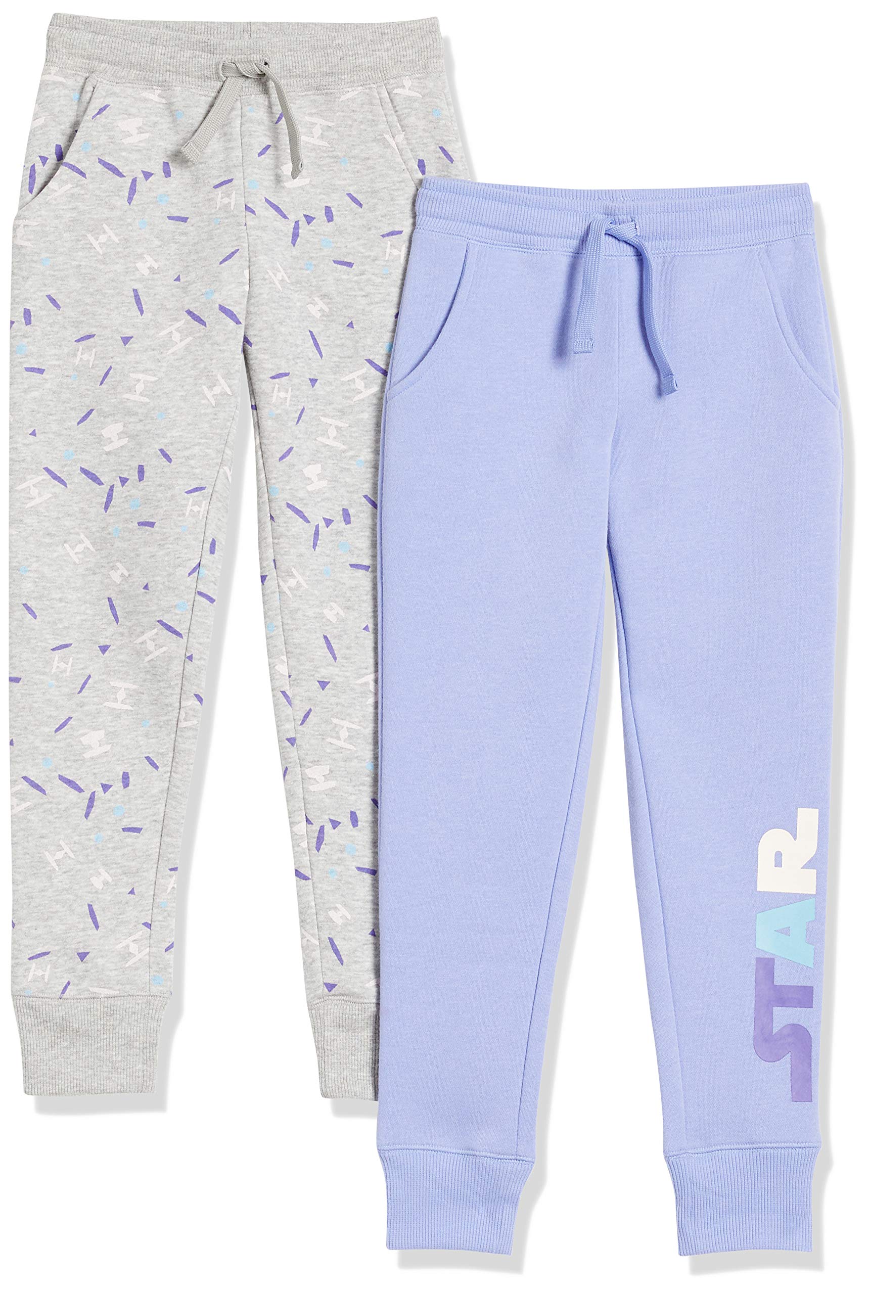 Amazon Essentials Disney | Marvel | Star Wars | Frozen | Princess Pantaloni Sportivi Jogger in Pile (precedentemente Spotted Zebra) Bambine e Ragazze, Pacco da 2