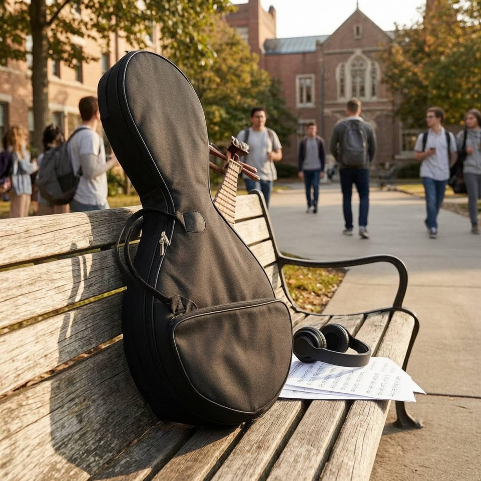 Ruan-Tasche mit Rucksackgurten gepolstert Ruan-Tasche stabil Instrumententasche für Musiker, Pendeln