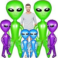 Vista 1 de Seematn 6 globos inflables de alienígena gigantes para decoración de fiesta de cumpleaños de alienígenas, juguete gigante para piscina de verano