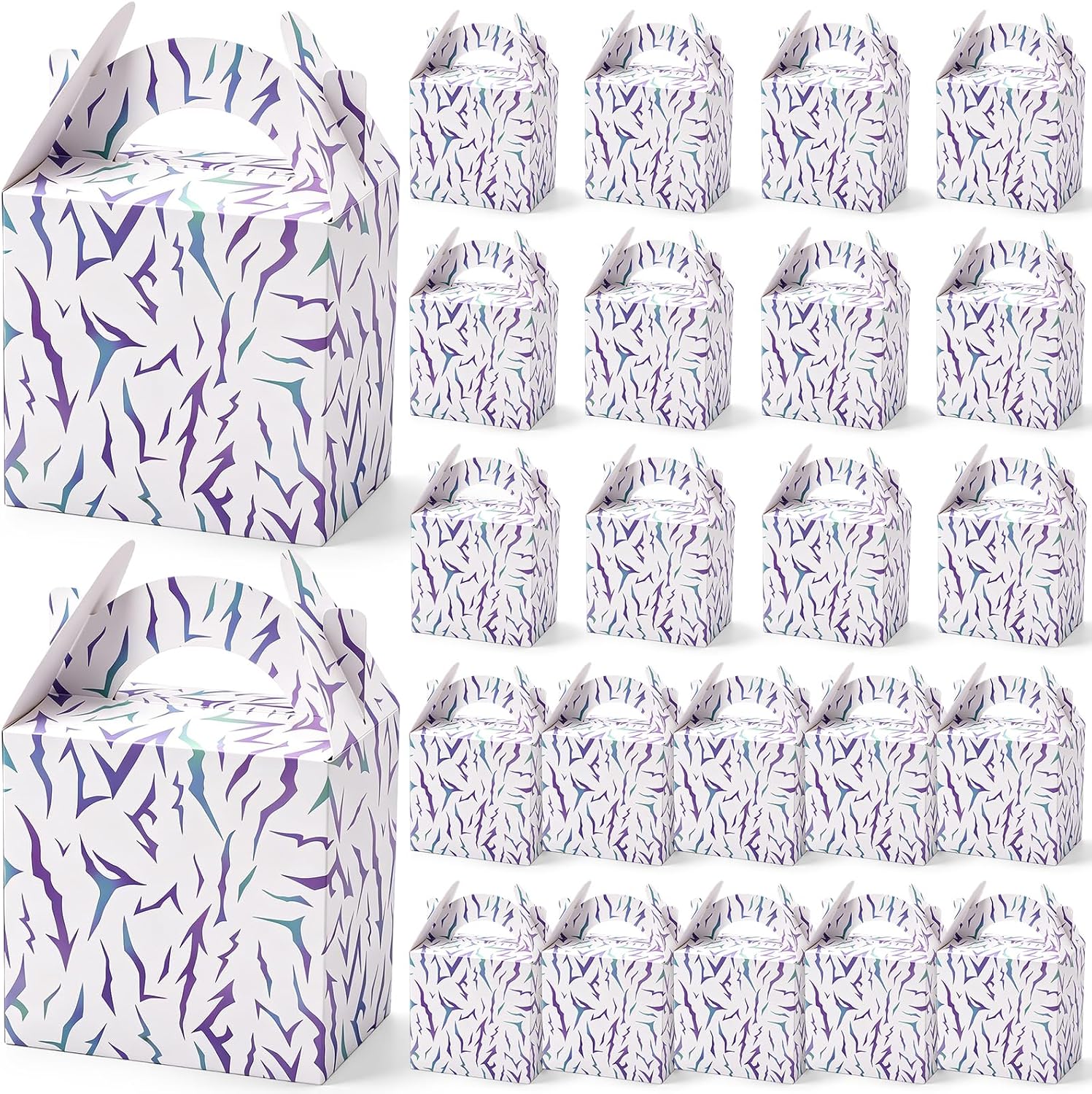 Sinload 24 Pcs Purple Pink Blue Birthday Party Favor Treat Boxes Theme Gift Candy Boxes 6.1 x 3.9 x 8.3 in Cardboard Goodie Present Box for Birthday Shower Movie Fans Supplies Decor
