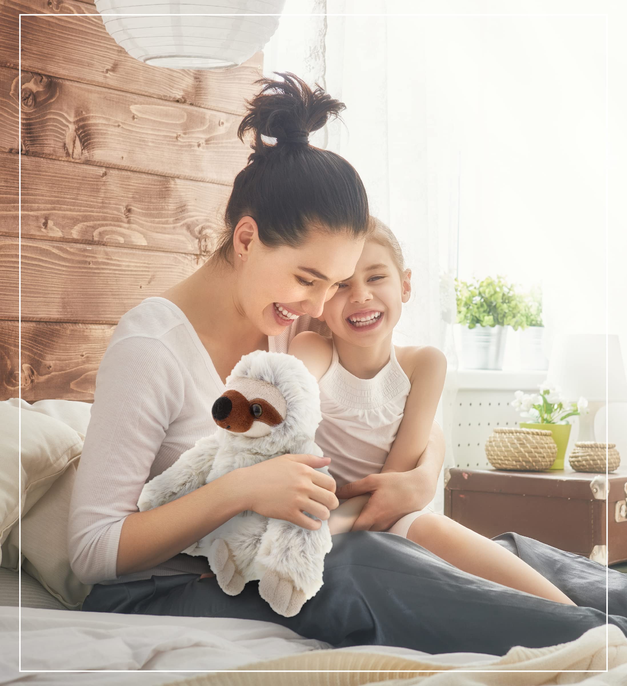 DolliBu Sloth Stuffed Animal - 6.75 Inch Soft Plush Toy For Kids & Adults, Gray Cuddly Sloth