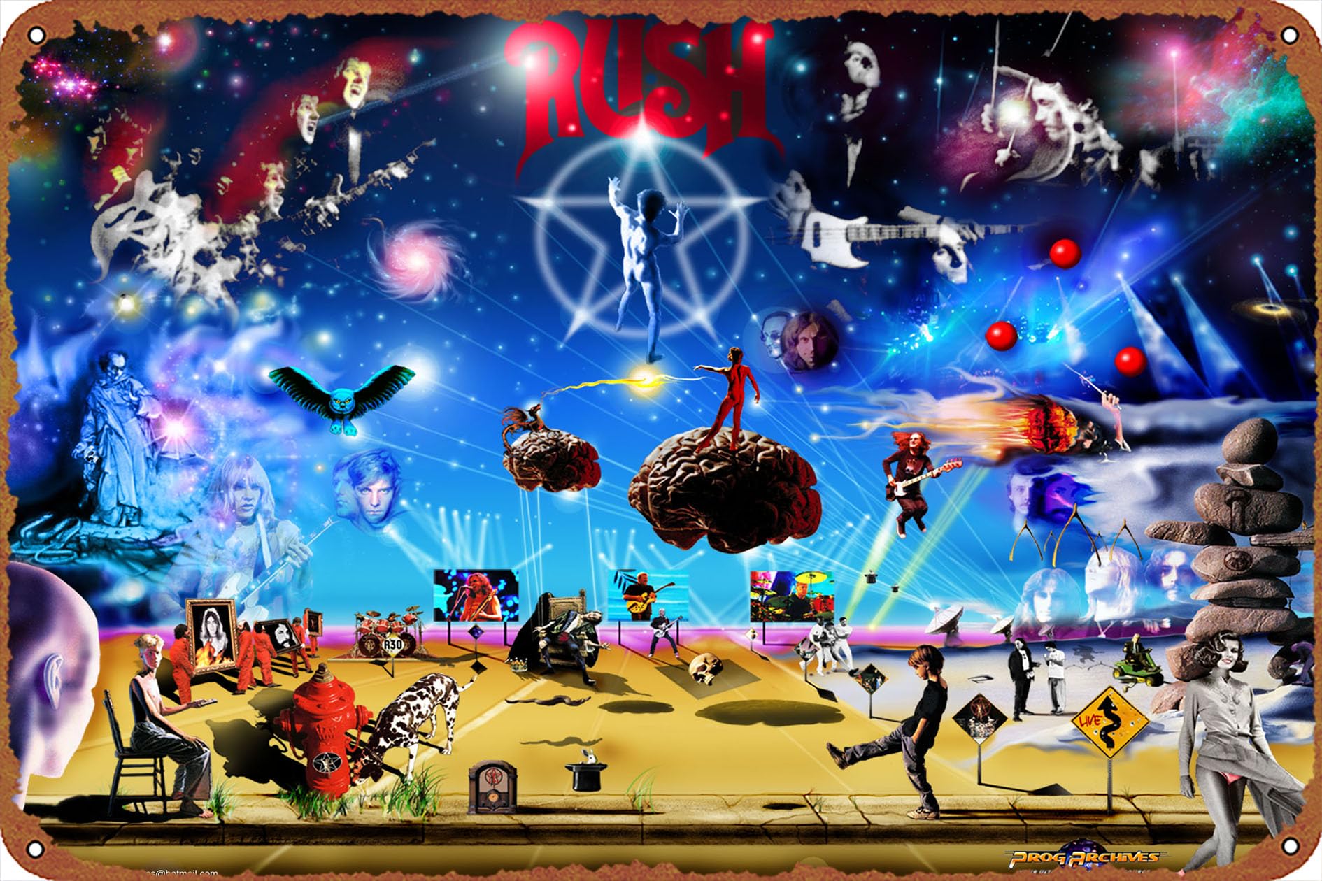 Pics Photos Rush Band - Rush Band Music Poster Metal Tin Sign Retro Wall Signs for Home Cafe Bar Pub Wall Decor 8x12 inch