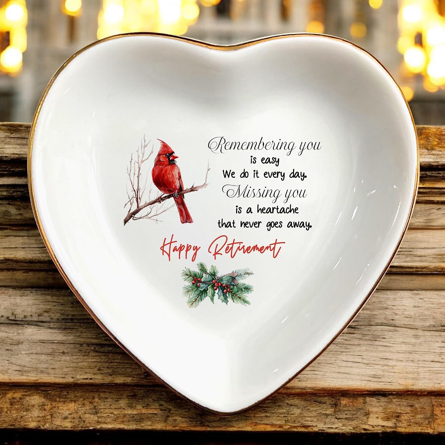 Red Cardinal Bird Retirement Ring Dish Gifts for Women-Jewelry Dish Goodbye Farewell Going Away Gift for Friends Teachers Nurses Doctor Boss Coworkers Colleague Friends image 5