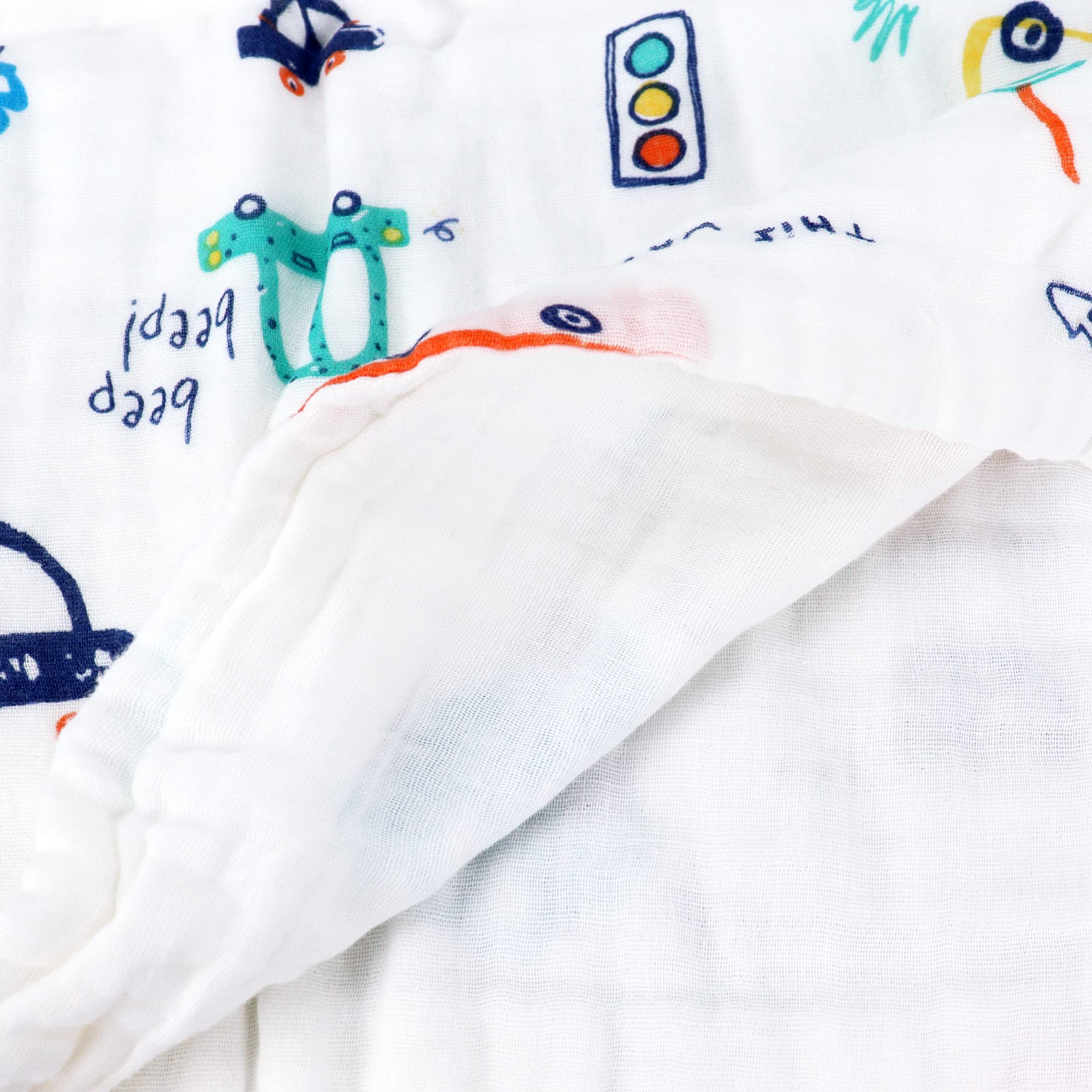 Copertina Neonato Cotone,Coperta in Mussola 6 Strati di Morbido Confortevole Mussole Bambino Asciugamano Copertine Avvolgenti Regalo per Bambini 110 x 110 CM (Macchina Colorata)